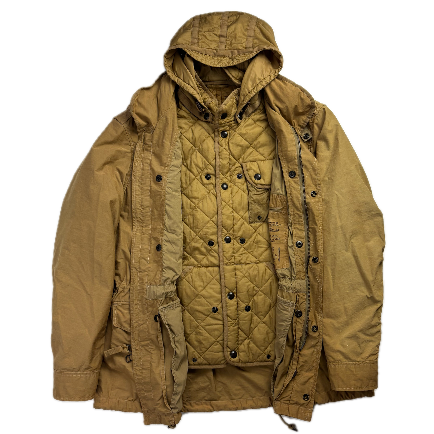 2 in 1 Tan Utility Jacket with Quilted Liner - L