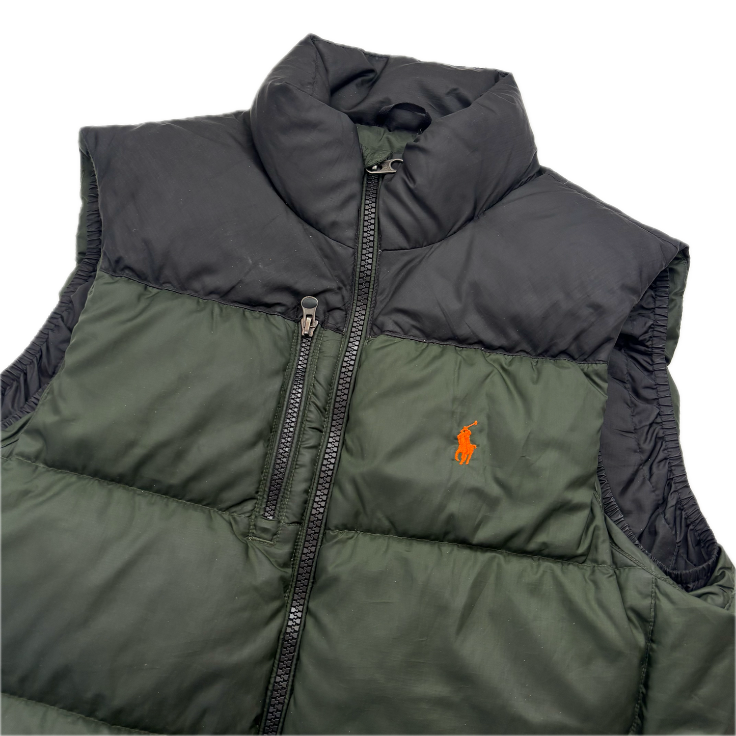 Polo Ralph Lauren Green Black Body Warmer Gilet Down Vest - M