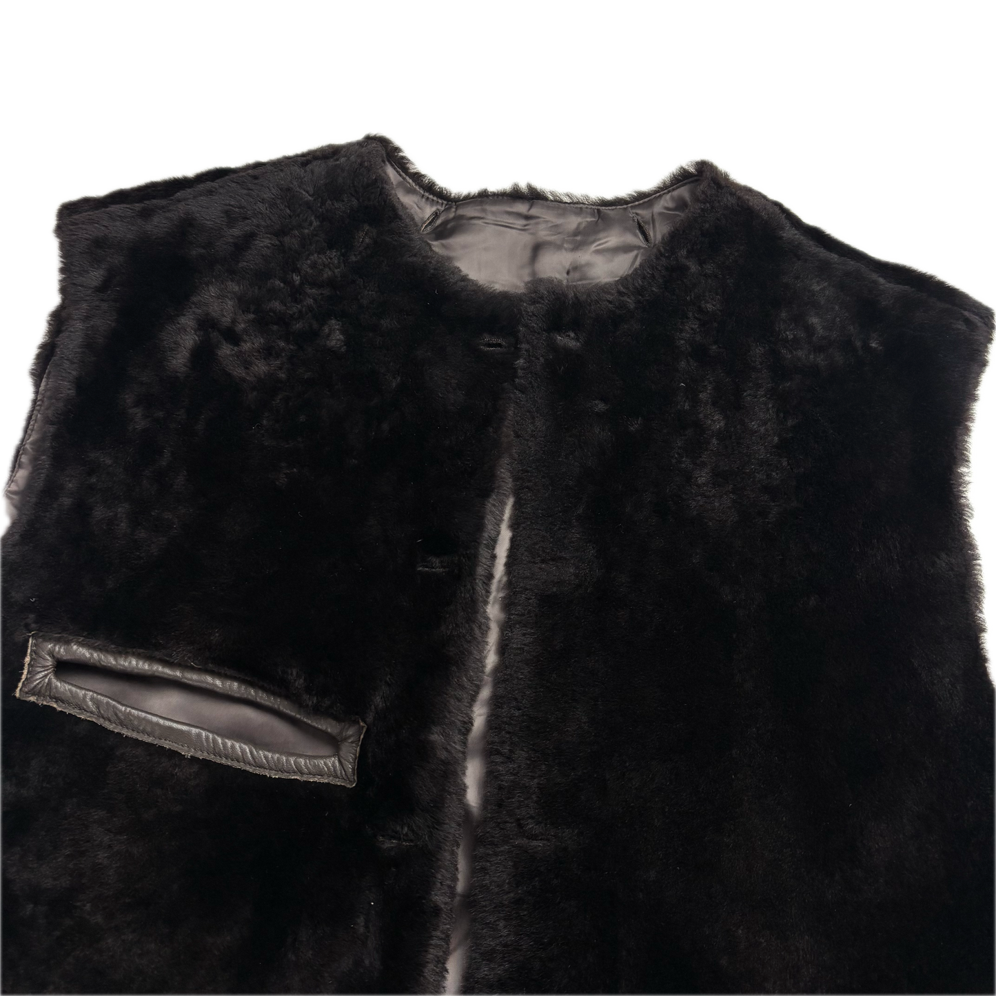 Polo Ralph Lauren Brown Leather Belted Jacket Fur Lined - L