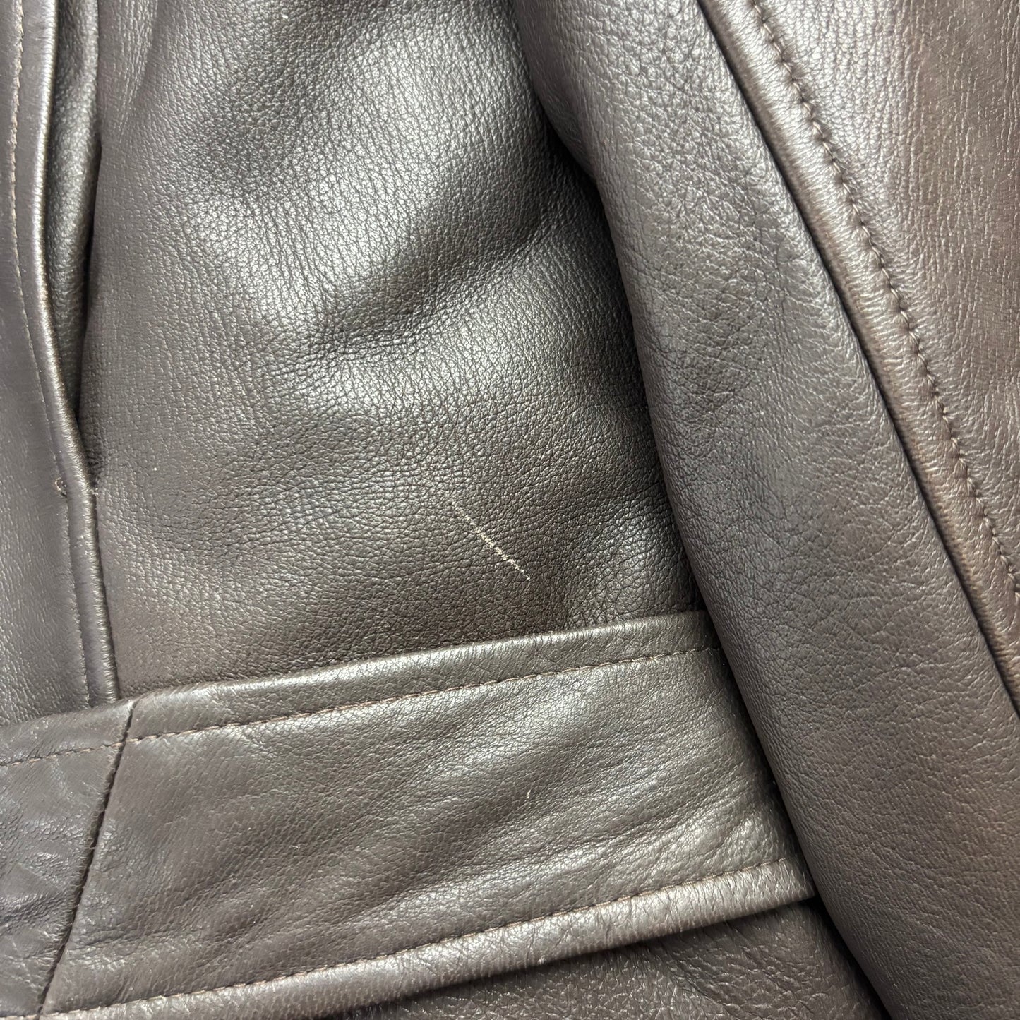 Polo Ralph Lauren Brown Leather Belted Jacket Fur Lined - L