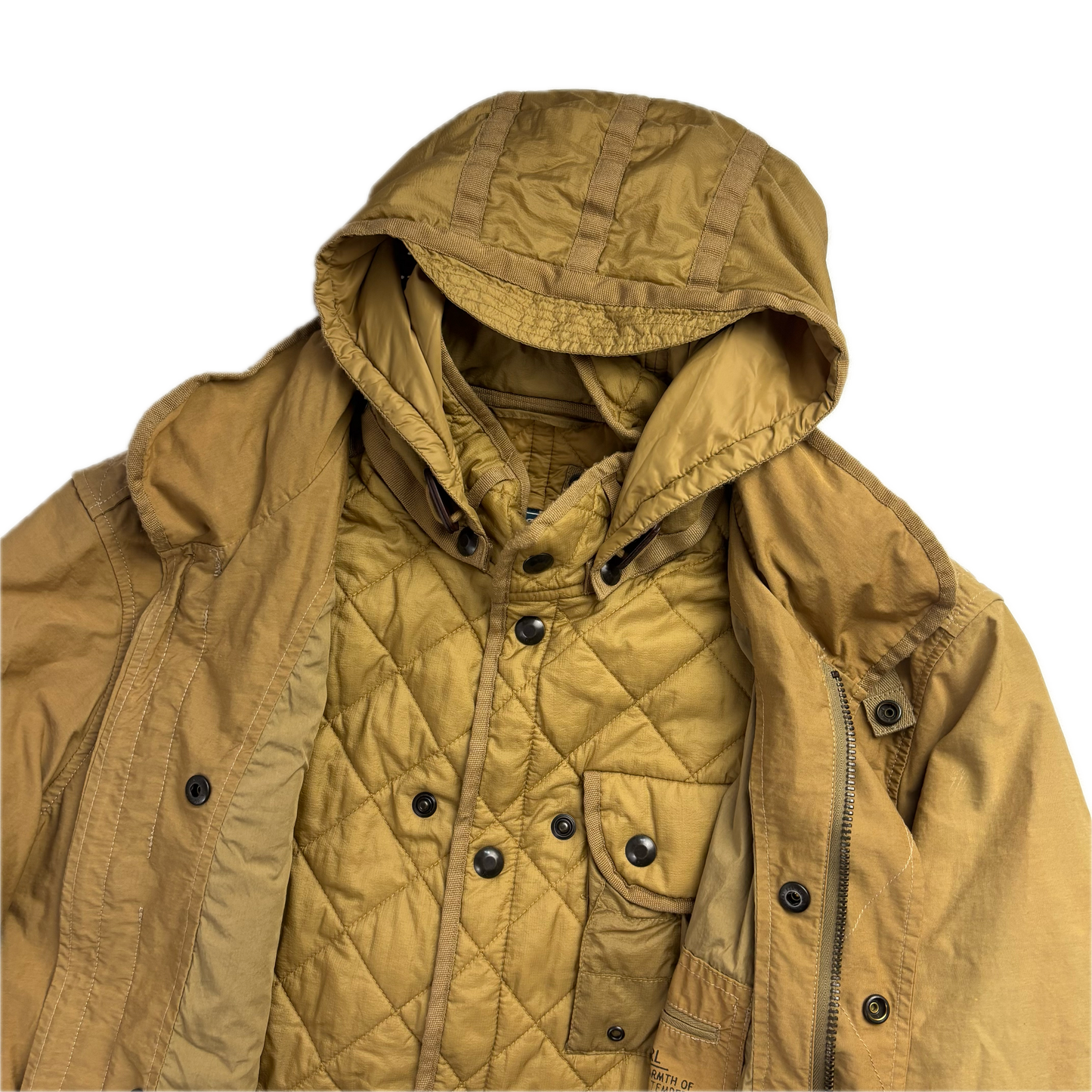 2 in 1 Tan Utility Jacket with Quilted Liner - L