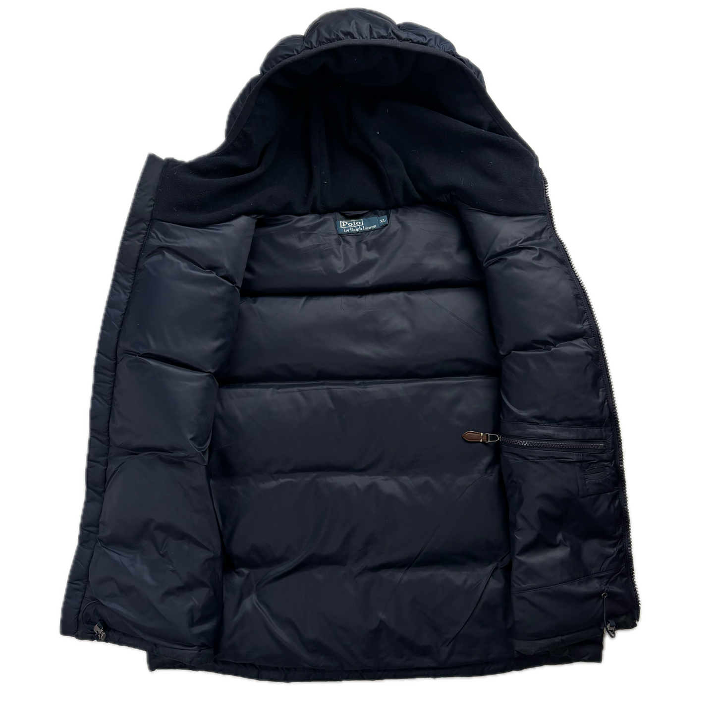 Polo Ralph Lauren Great Britain Navy Blue Hooded Body Warmer Gilet Down Vest - XL