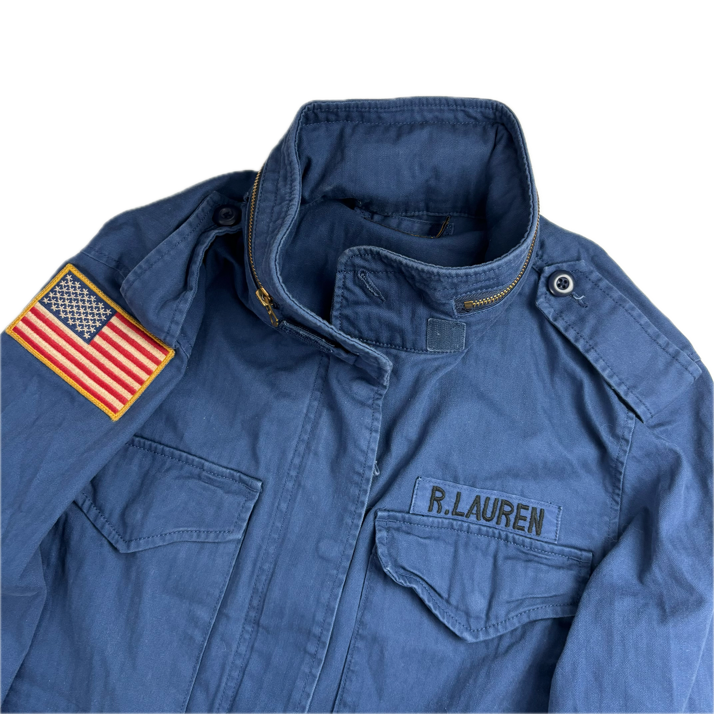 Navy Blue Military Army Parka Jacket - M
