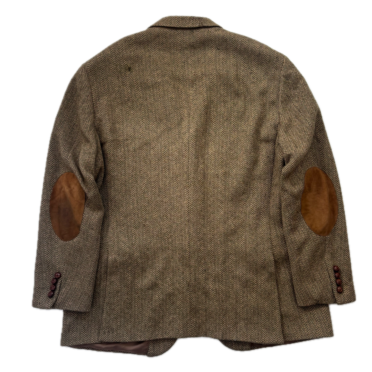 Polo Ralph Lauren Brown Green Herringbone Tweed Blazer Sports Coat Wool - 46R