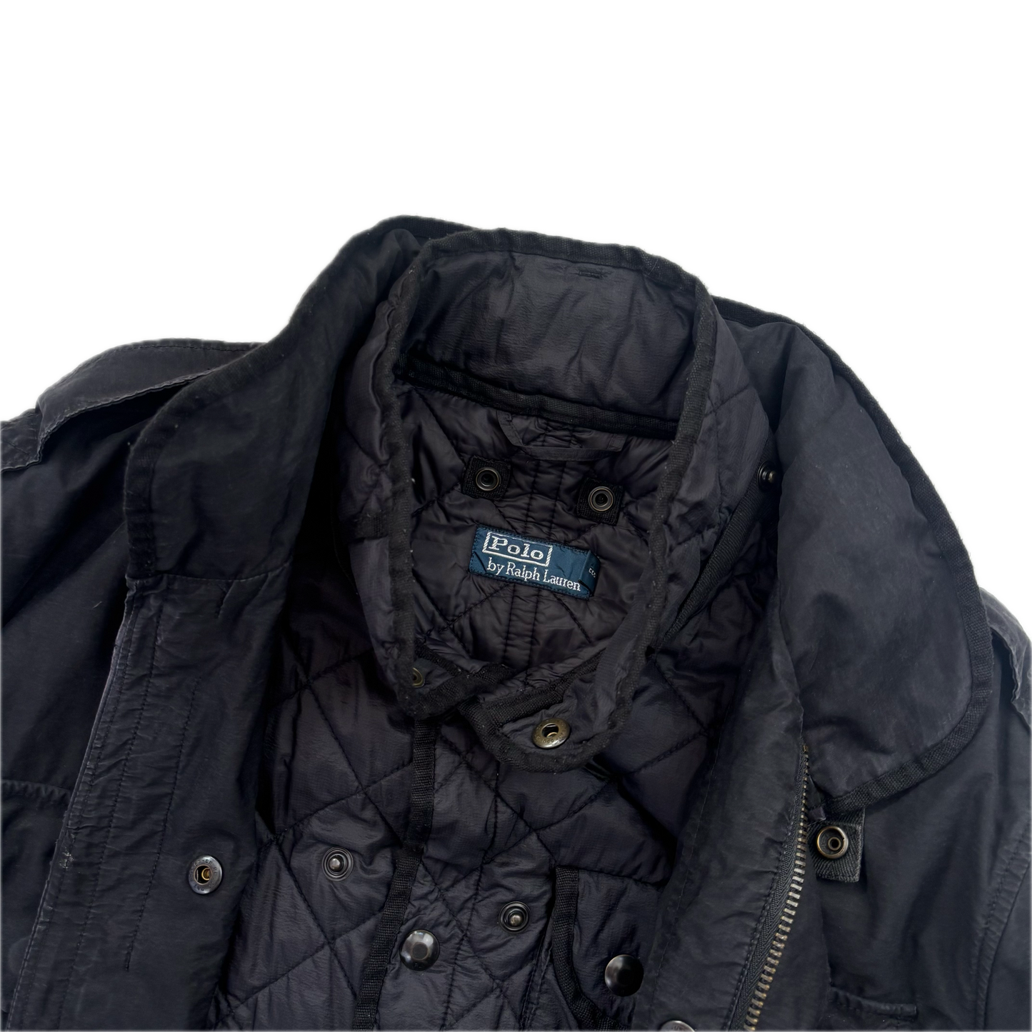 Polo Ralph Lauren 2 in 1 Black Utility Jacket with Quilted Liner - L