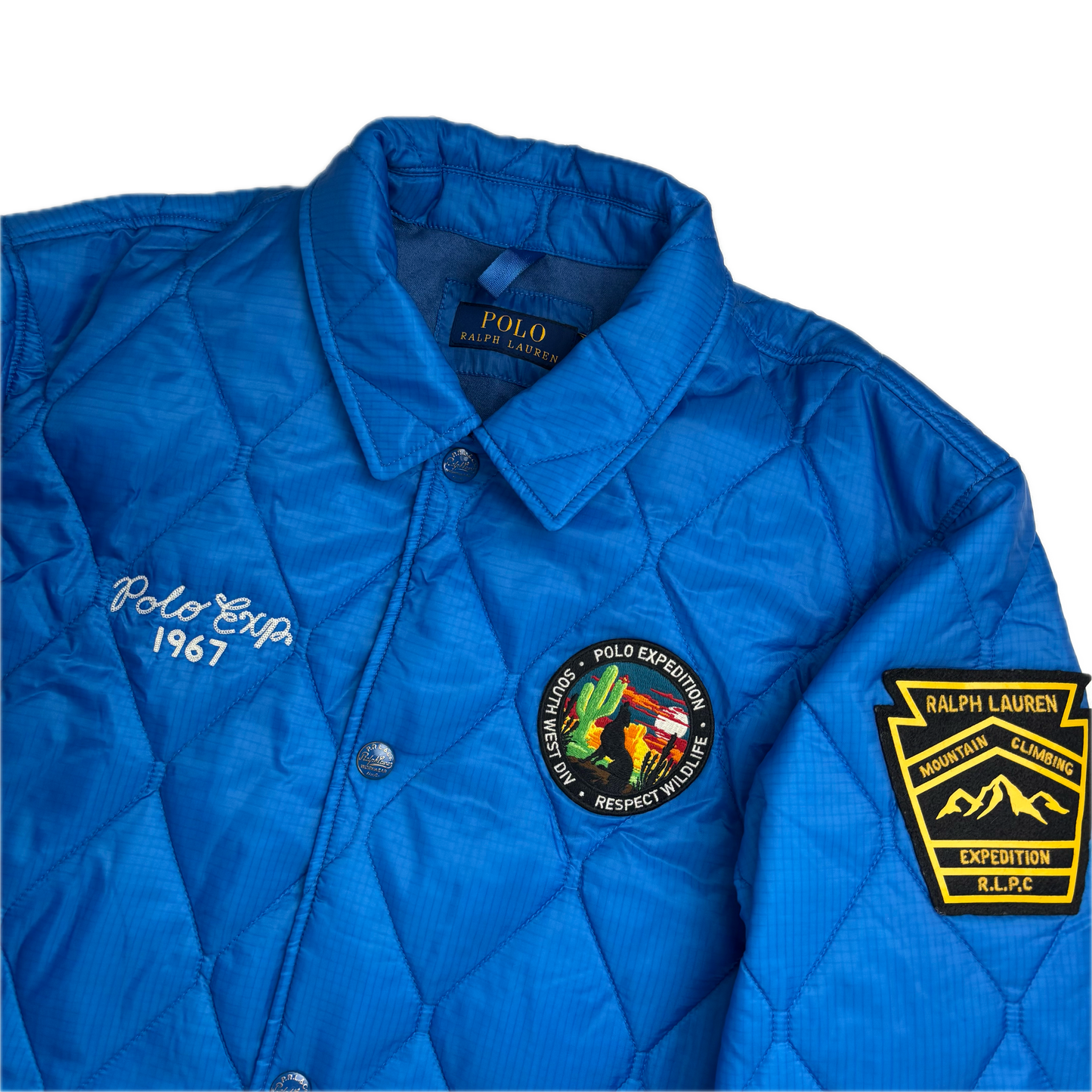 Polo Ralph Lauren Blue Quilted Coach Jacket Expedition Sportsman - M
