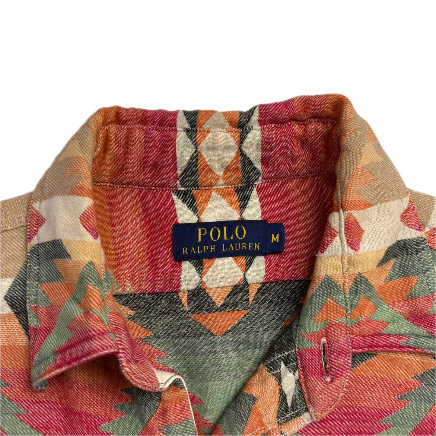Polo Ralph Lauren Orange Beige Aztec Beacon Shirt - M