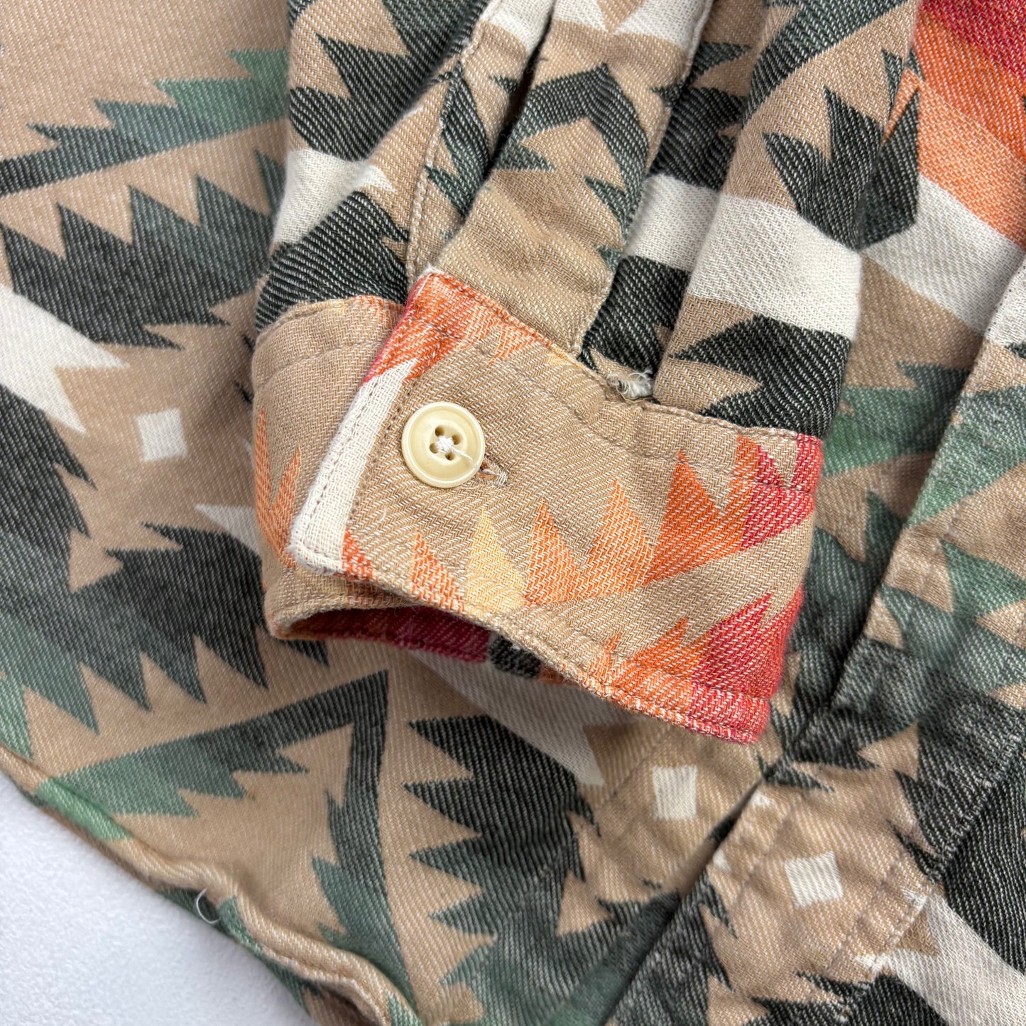 Polo Ralph Lauren Orange Beige Aztec Beacon Shirt - M