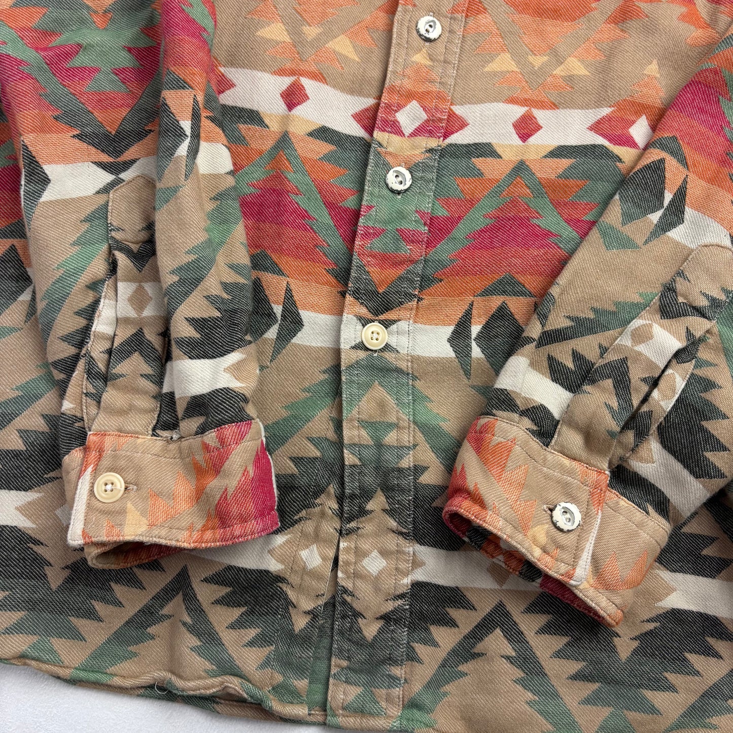 Polo Ralph Lauren Orange Beige Aztec Beacon Shirt - M