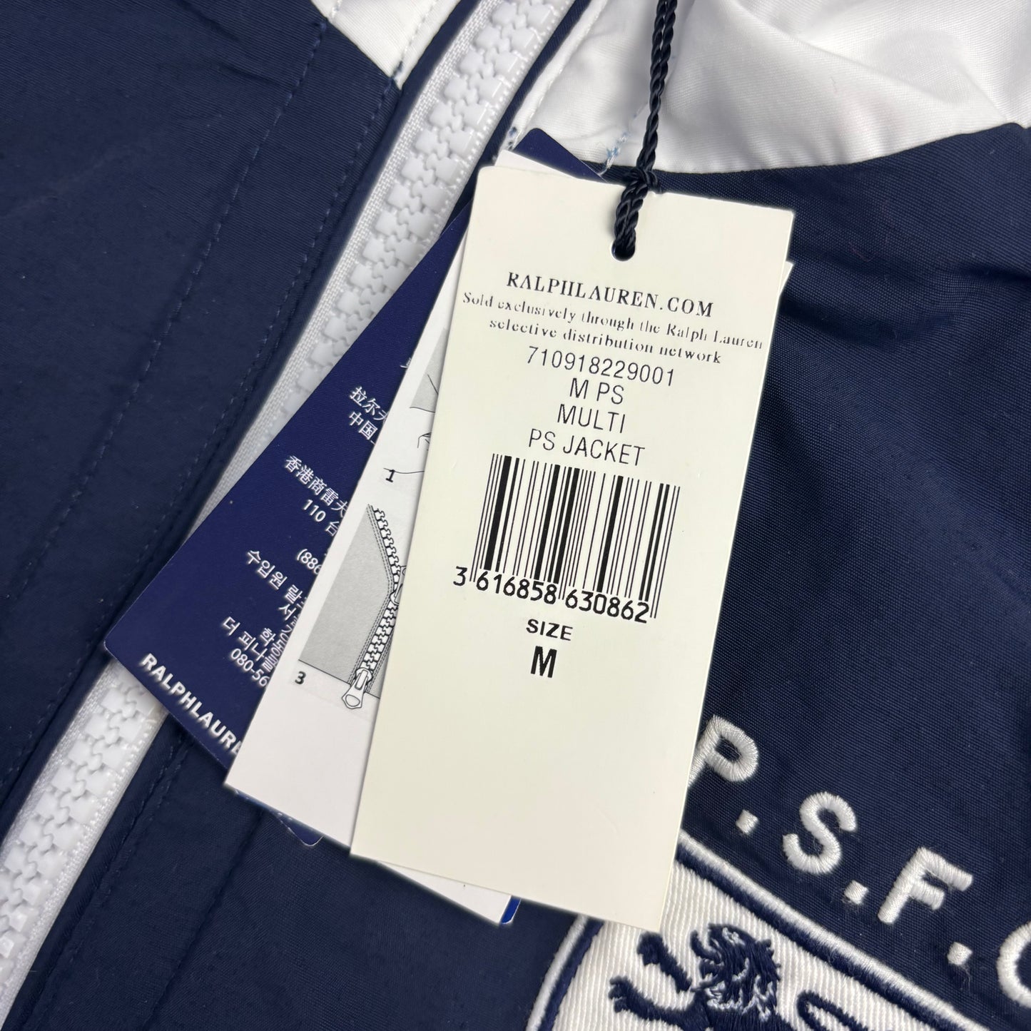 Ralph Lauren Polo Sport Navy Blue Water Resistant Training Jacket - M