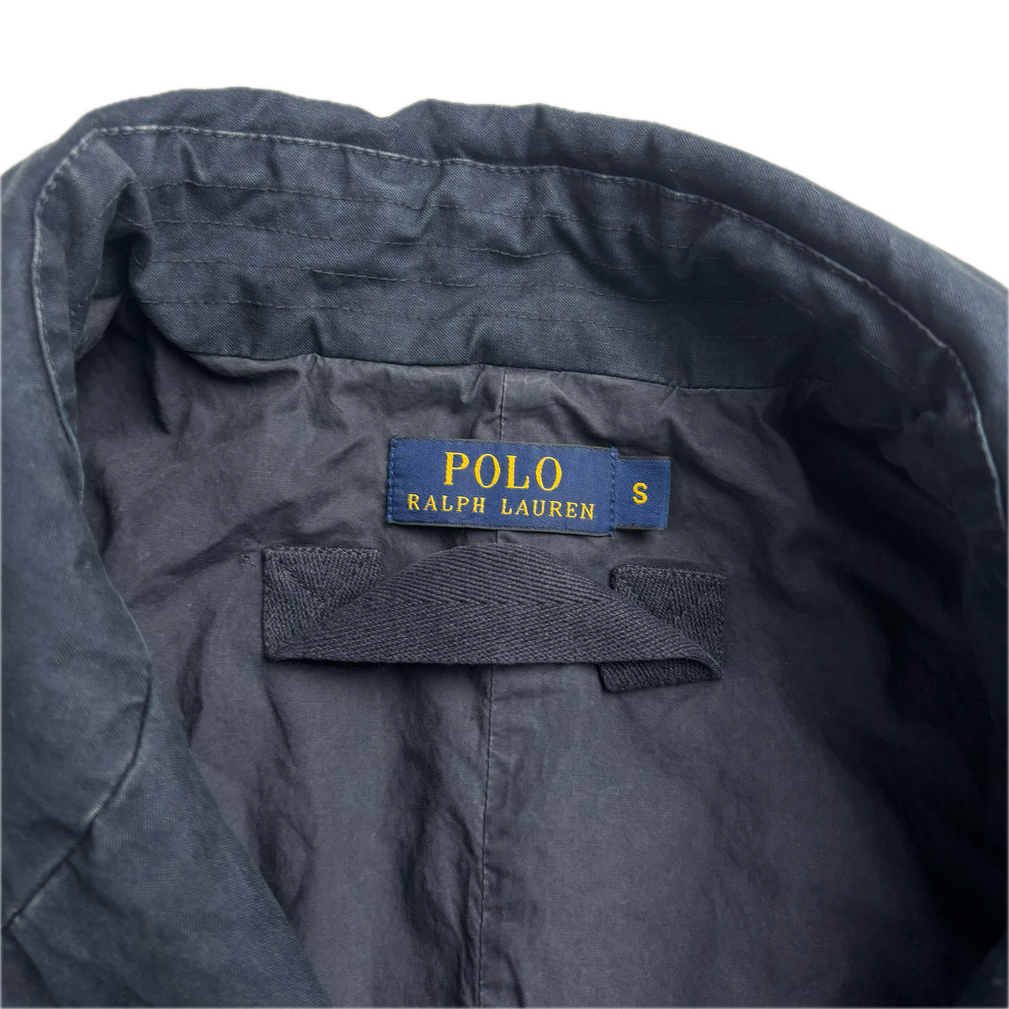 Polo Ralph Lauren Navy Double Breasted Rain Mac Shawl Collar Coat - S