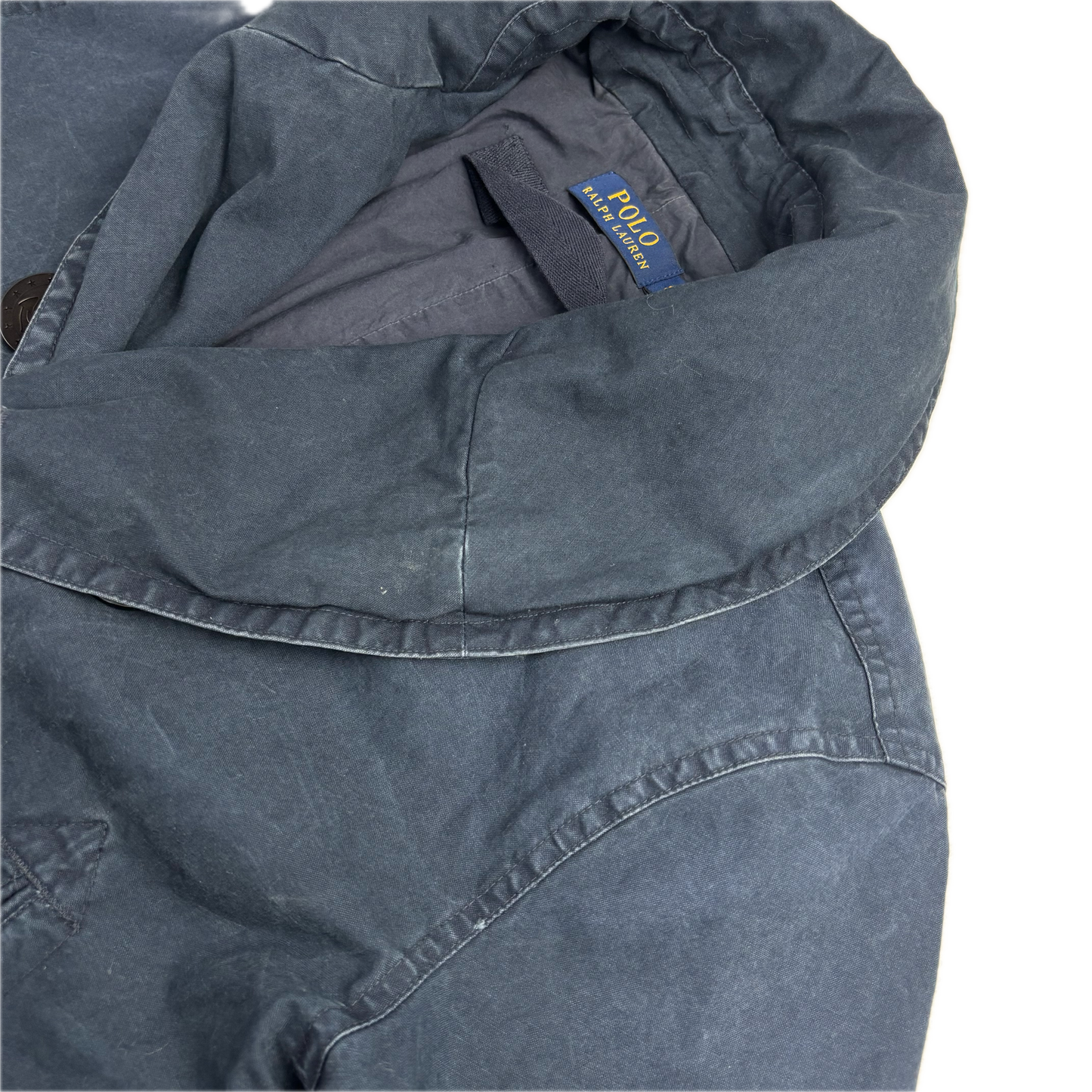 Polo Ralph Lauren Navy Double Breasted Rain Mac Shawl Collar Coat - S