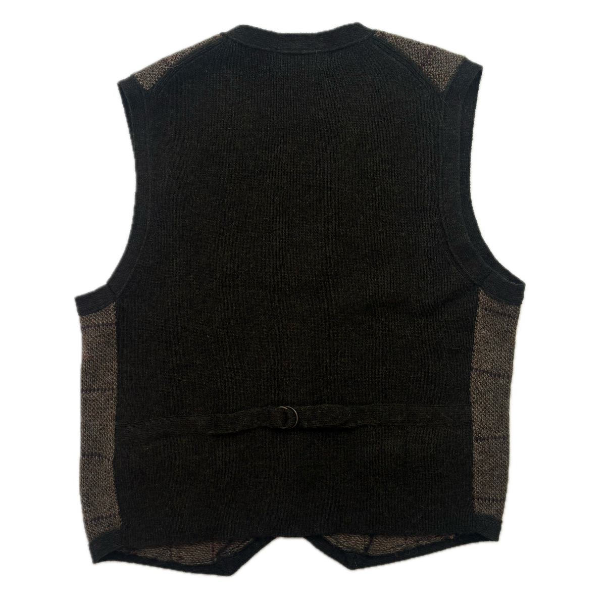 Polo Ralph Lauren Brown Green Tweed Windowpane Waistcoat (Wool Alpaca) - XL