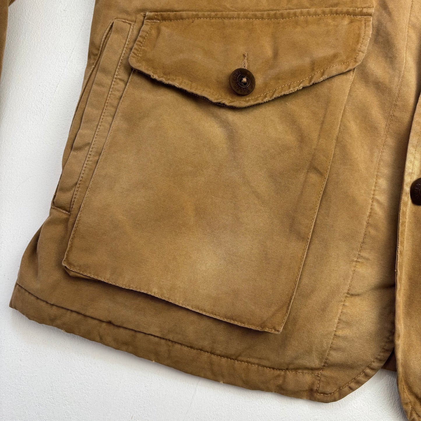 Tan Multi-Pocket Utility Cargo Jacket - L