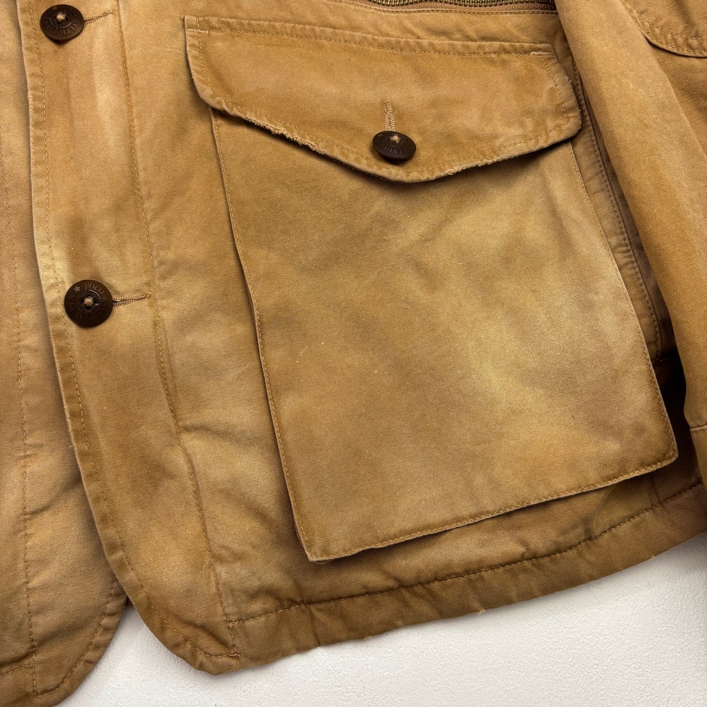 Tan Multi-Pocket Utility Cargo Jacket - L