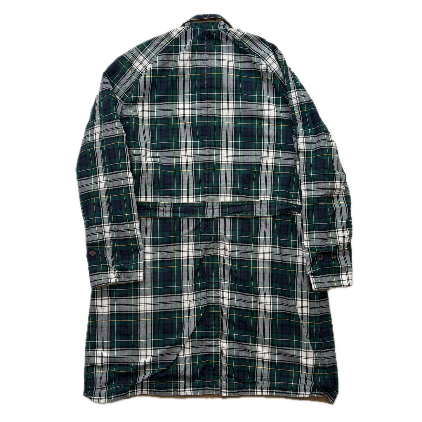 Polo Ralph Lauren Reversible Balmacaan Belted Trench Coat Beige Plaid - XXL