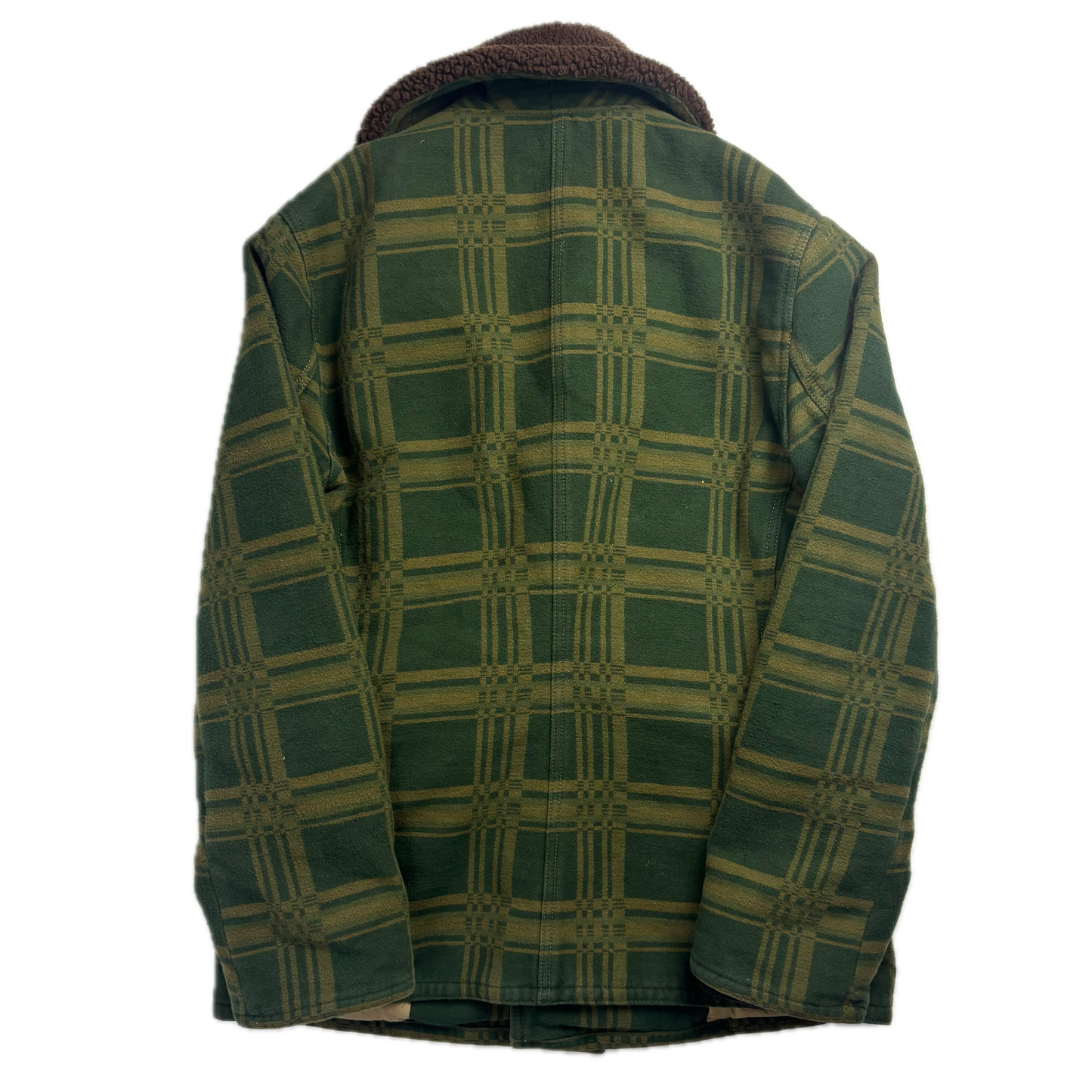 Ralph Lauren Denim Supply Green Jacquard Pattern Sherpa Collar Jacket - S
