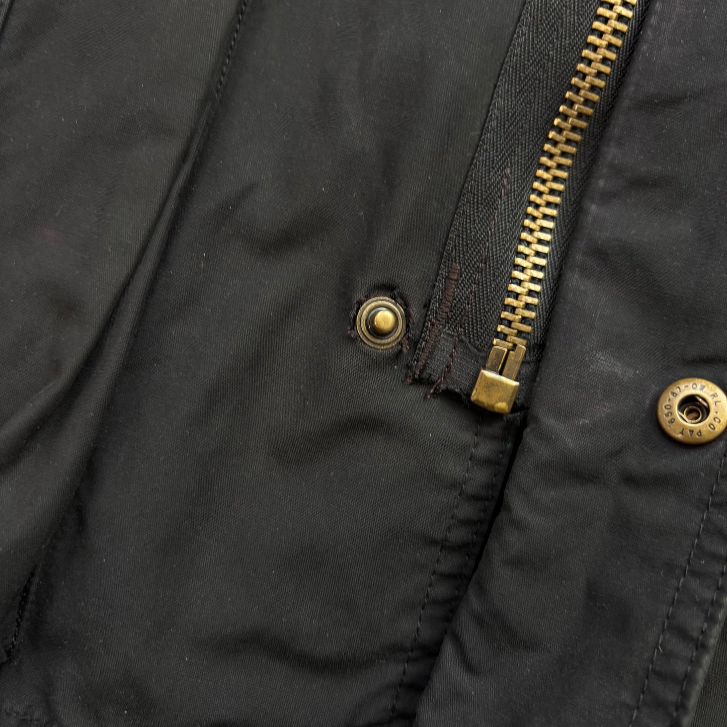 Polo Ralph Lauren Black Waxed Hooded Jacket Parka - L