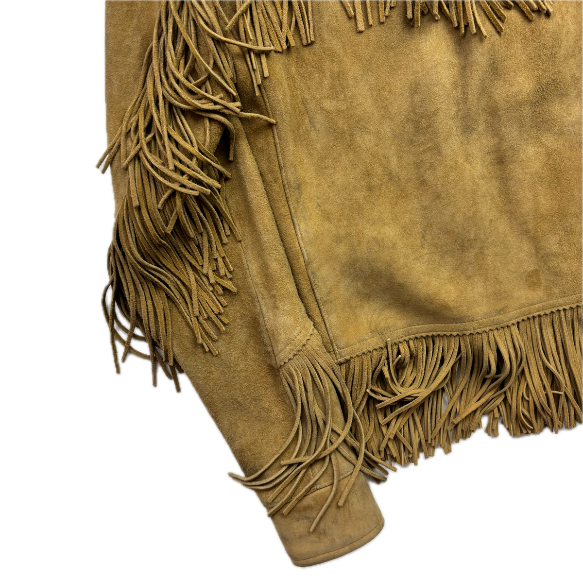RRL Ralph Lauren Tan Goat Suede Western Fringe Jacket - 1 (XS)