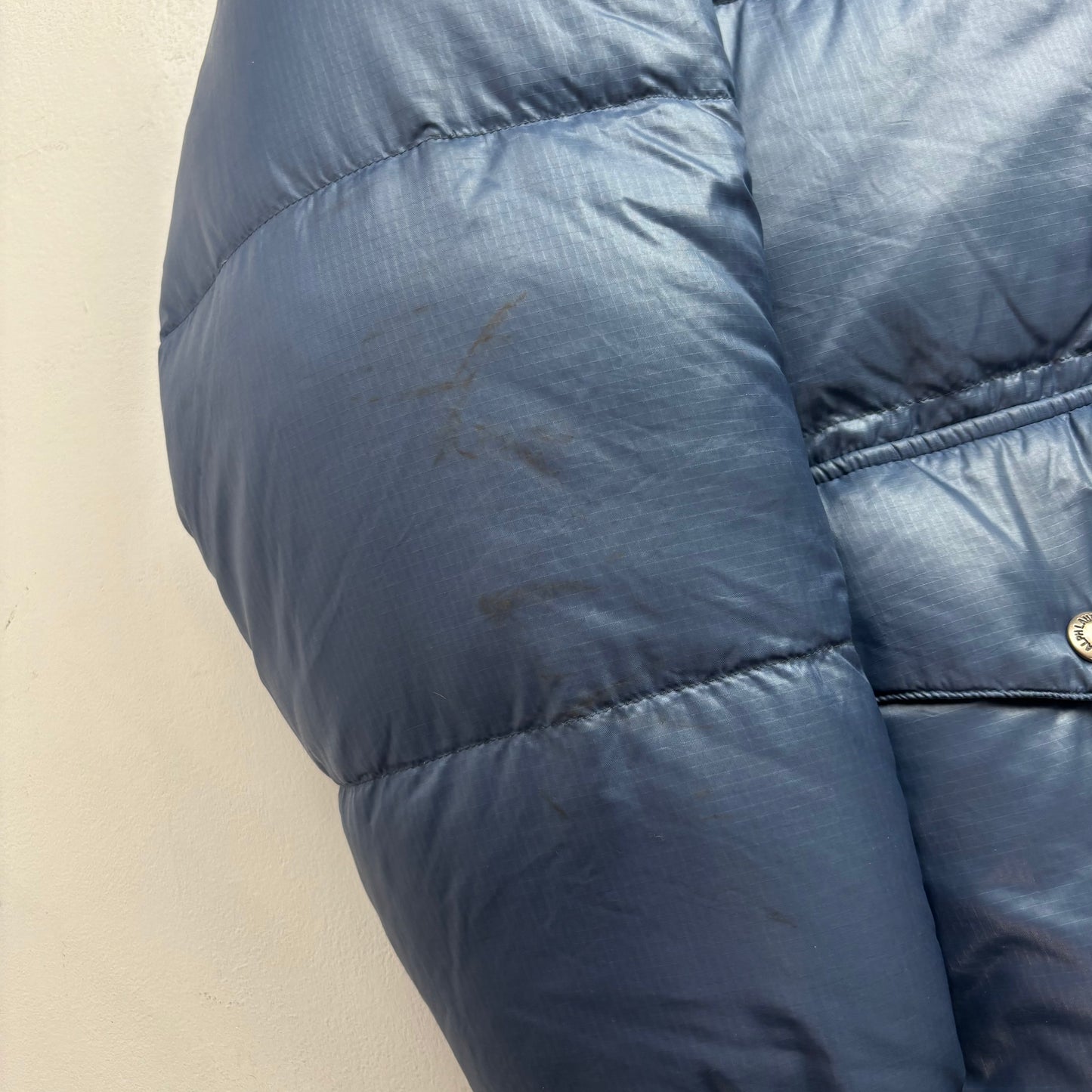 Polo Ralph Lauren Blue Sportsman Patch Puffer Jacket Hooded Down Coat - M