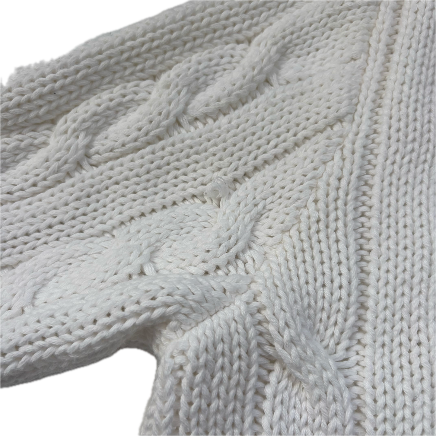 Polo Ralph Lauren Lion Crest Ivory Cricket Jumper Cableknit (Cotton)- M