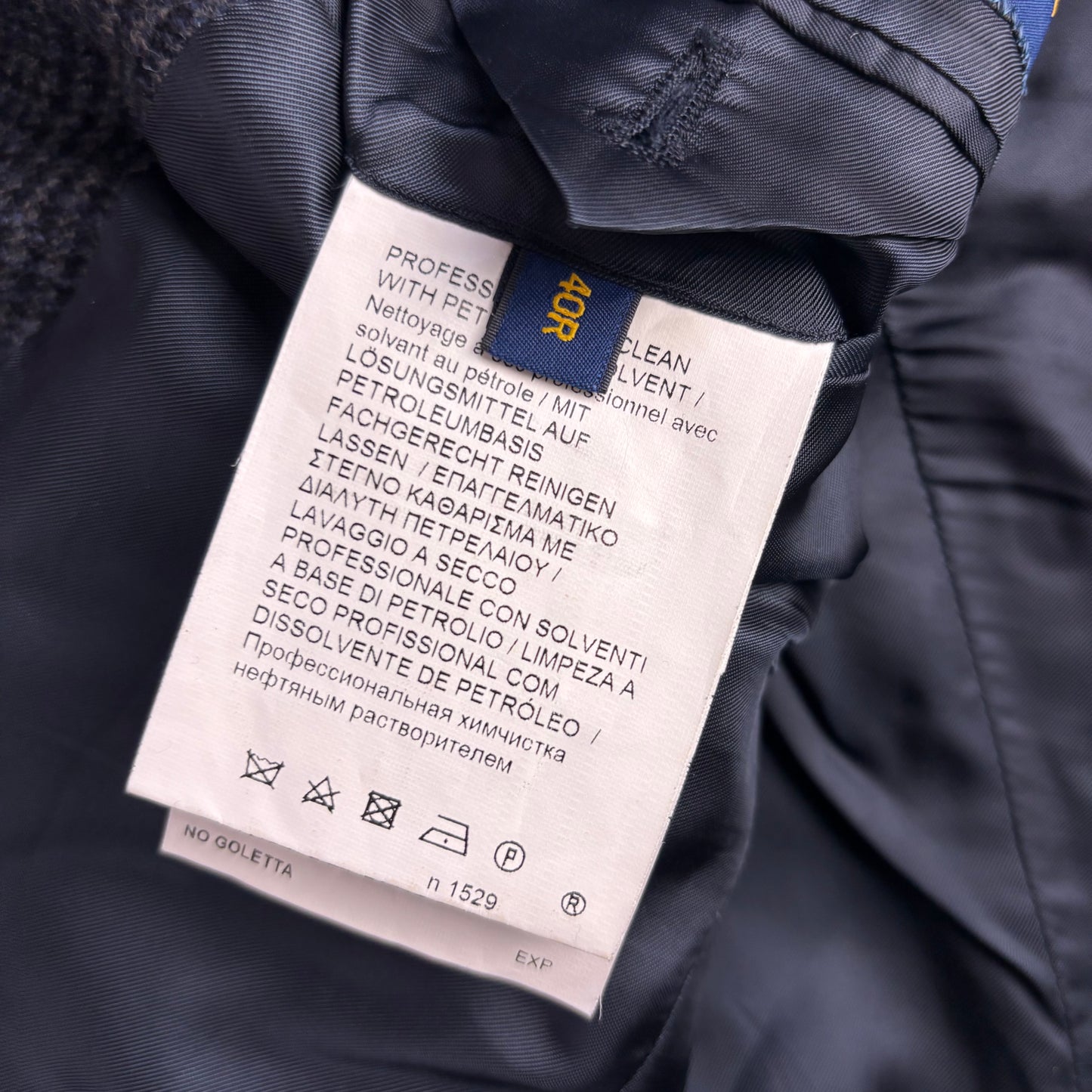 Polo Ralph Lauren Navy Glen Plaid Tweed Blazer Sports Coat (Wool Cashmere) - 40R