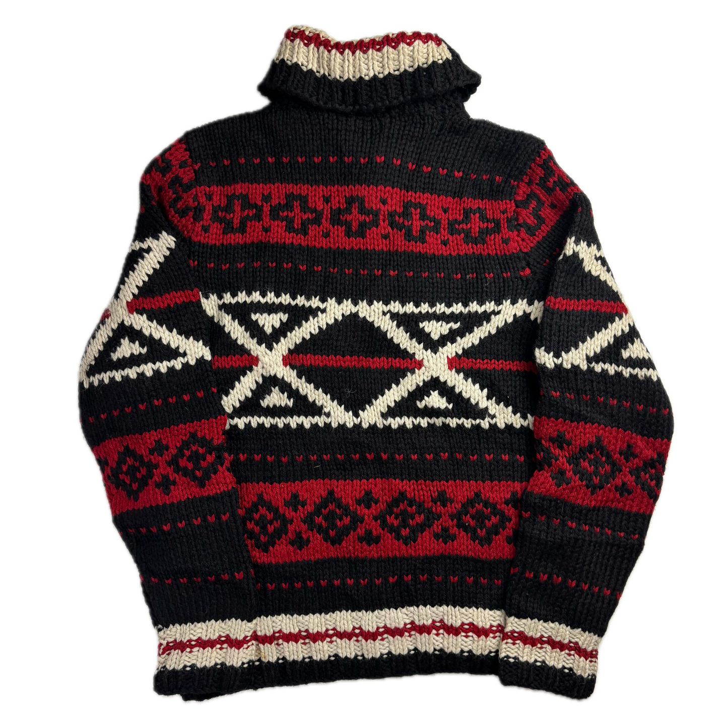 Polo Ralph Lauren Hand Knit Aztec Jumper Shawl Neck Sweater (Wool) - M