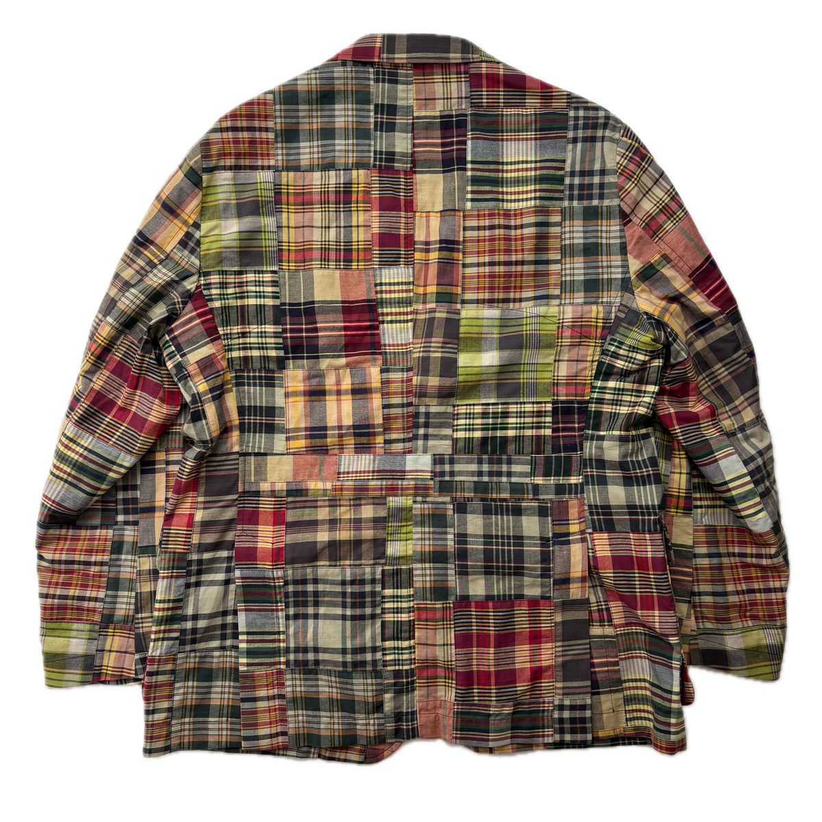 Polo Ralph Lauren Patchwork Madras Plaid Utility Blazer Sports Jacket (Cotton) - 46R