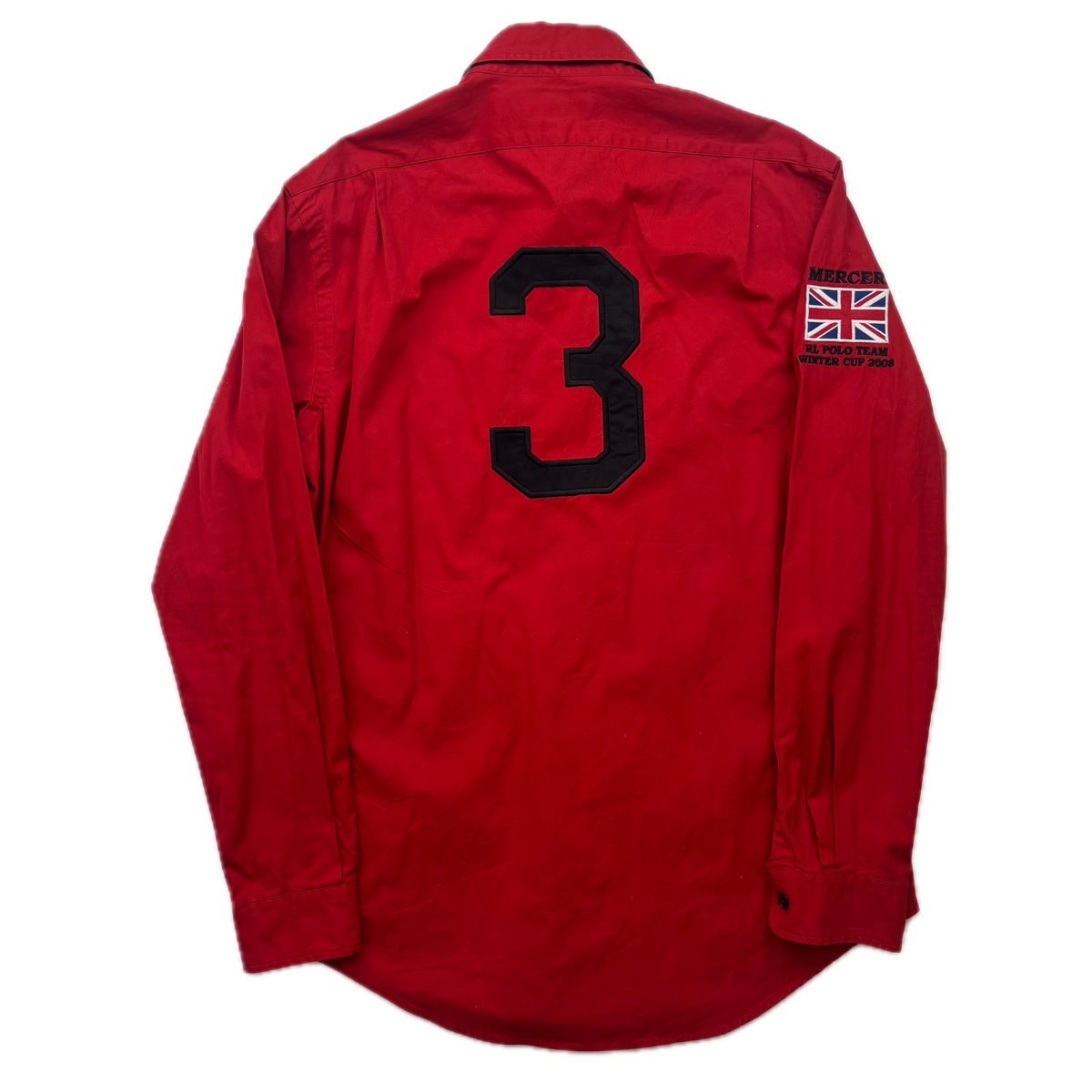 Polo Ralph Lauren Red Mercer RL Polo Winter Cup 2008 Equestrian Lang Shirt - M