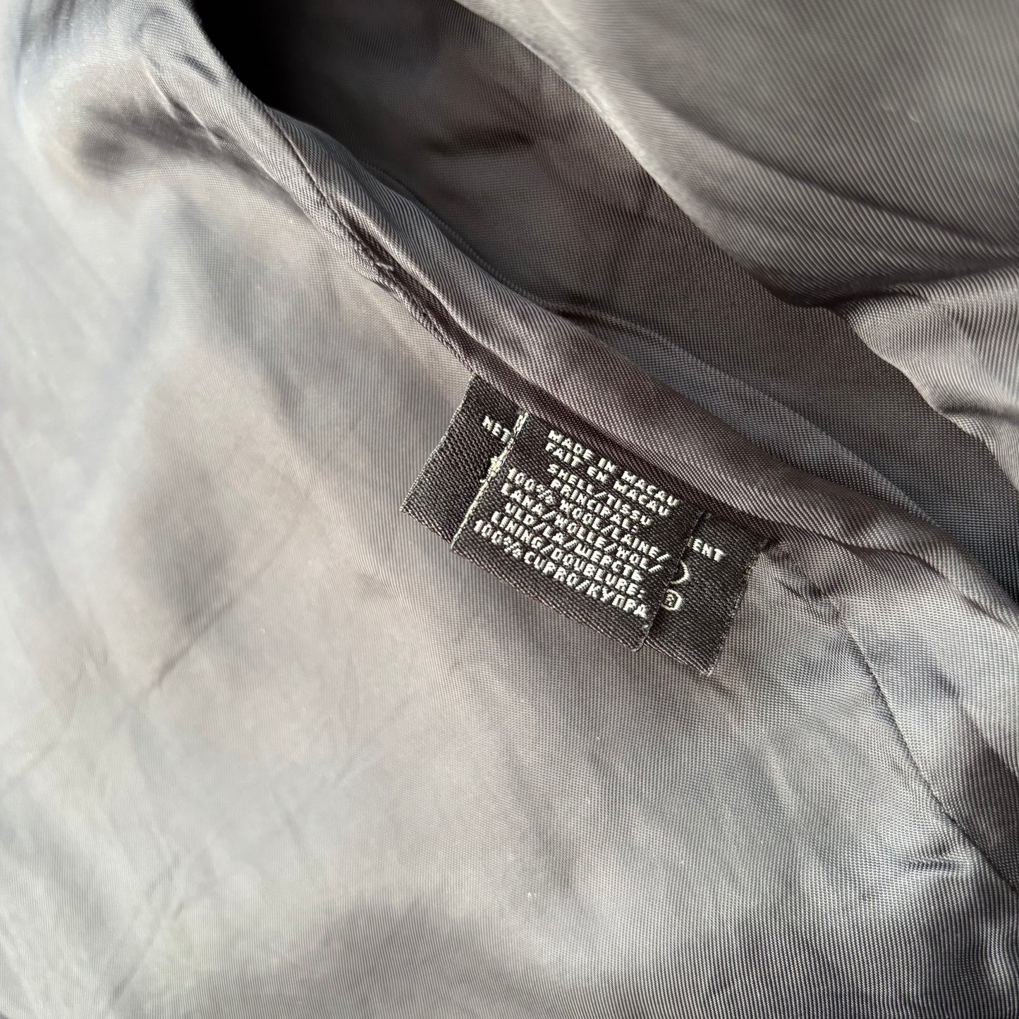 Rugby Ralph Lauren Dark Grey Herringbone Paddock Coat Overcoat (Wool) - L