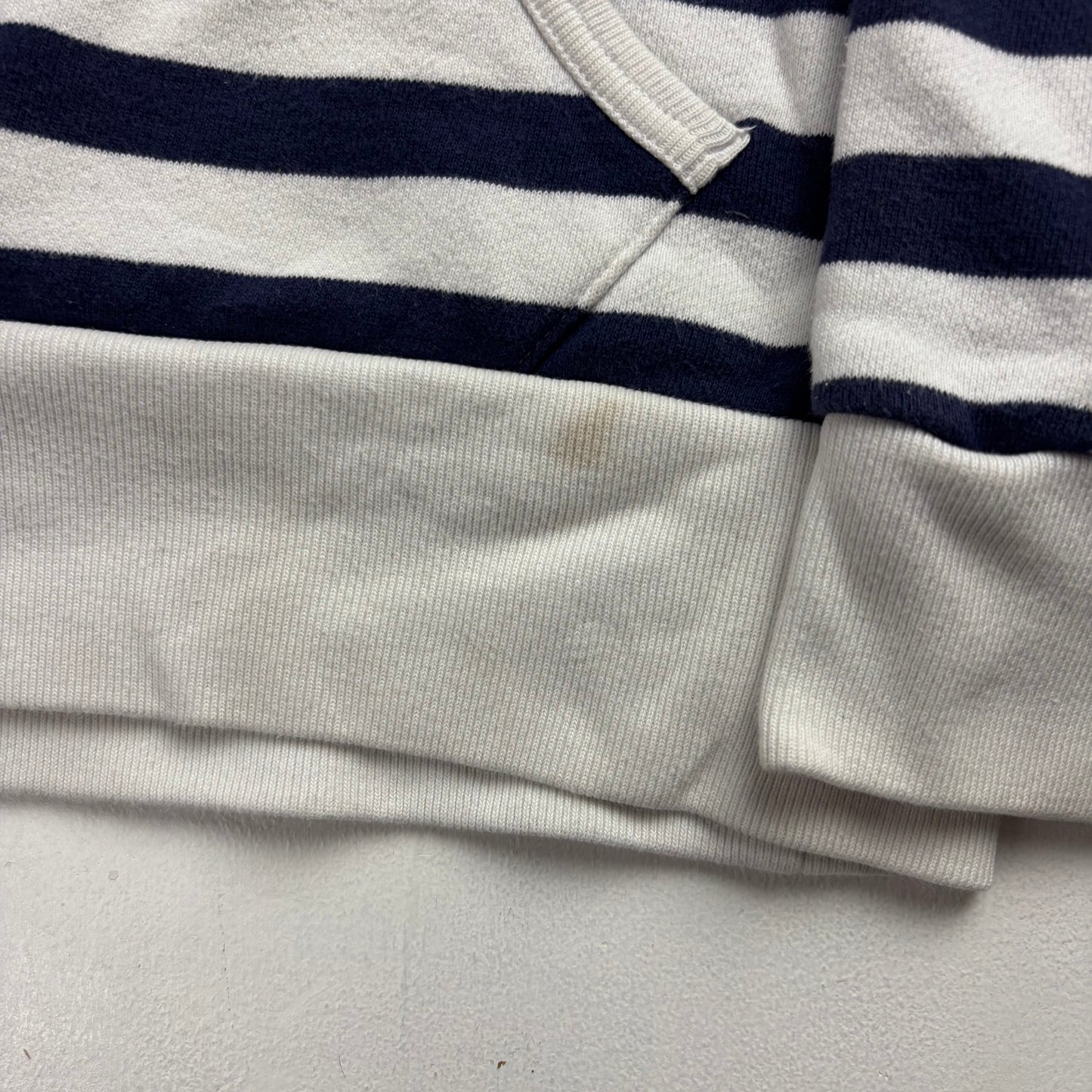 Polo Ralph Lauren White Navy Cross Flags Striped Hoodie Retro - M