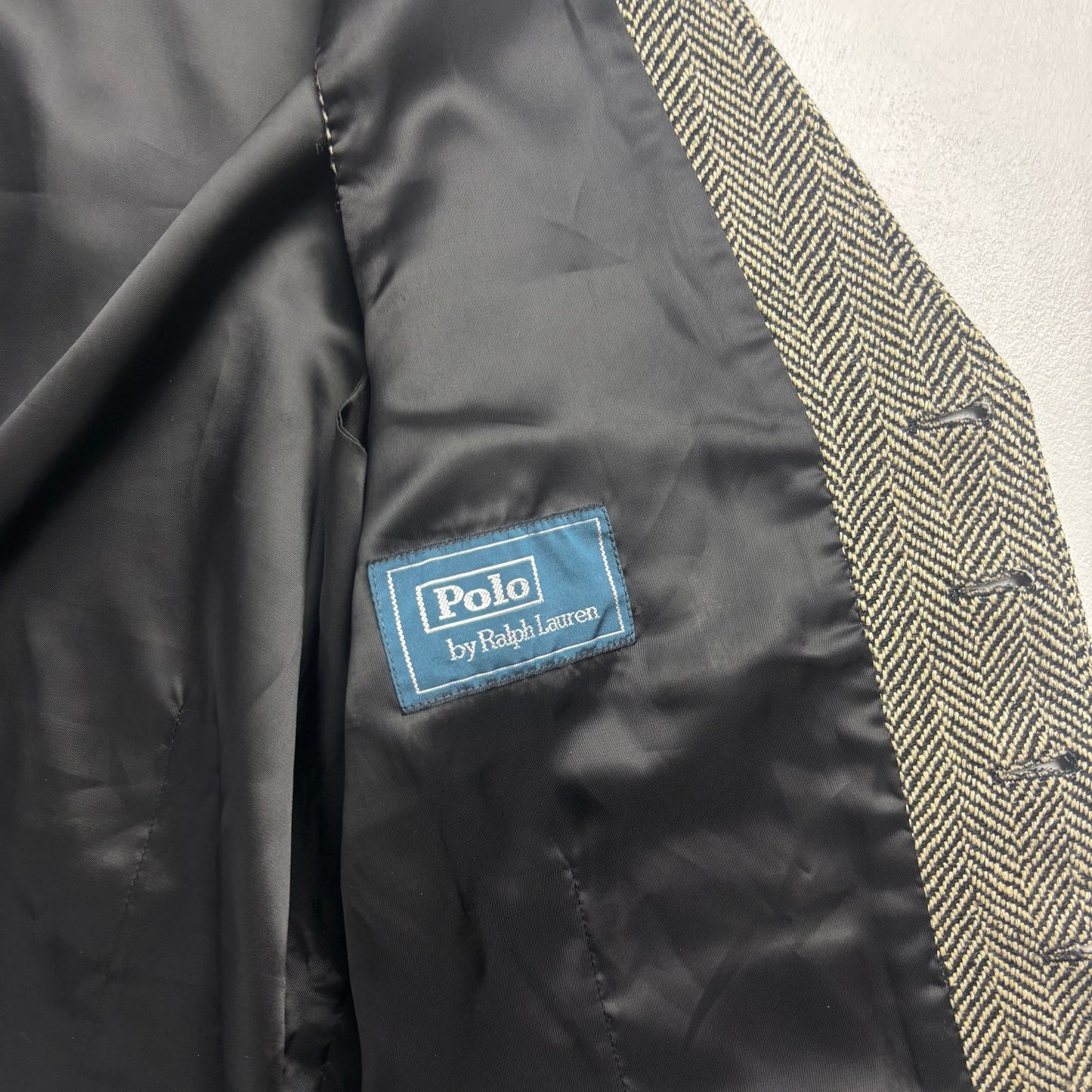 Polo Ralph Lauren Grey Herringbone Waistcoat (Flax Silk Wool) - M