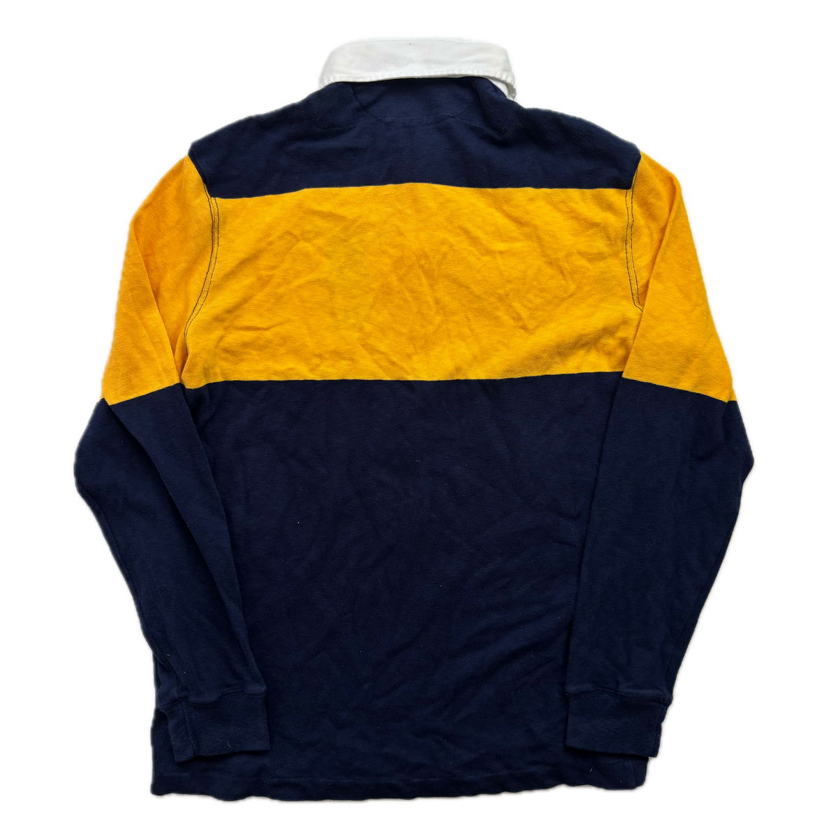 Polo Ralph Lauren Navy Yellow RLFC Skull Lightweight Rugby Shirt - S