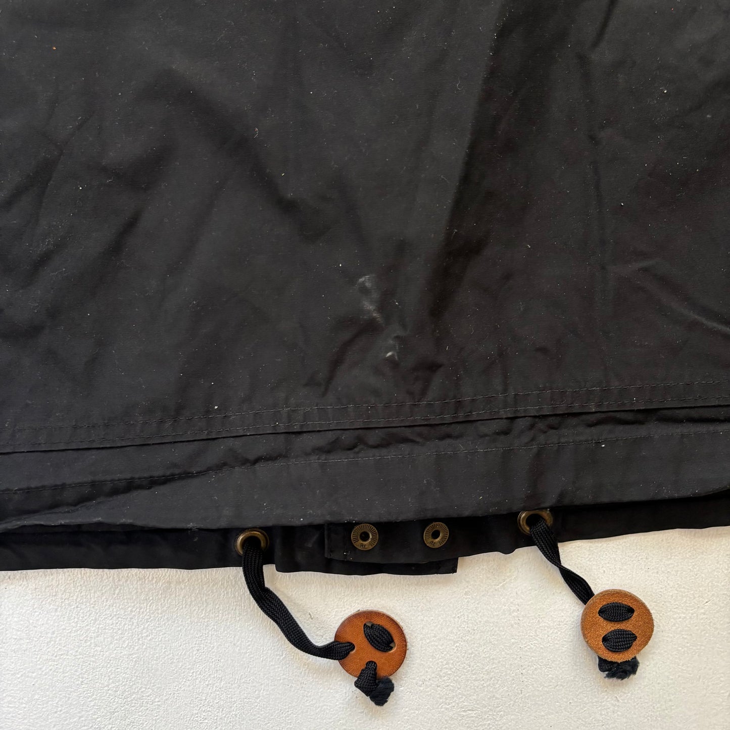 Polo Ralph Lauren Black Waxed Hooded Jacket Parka - S