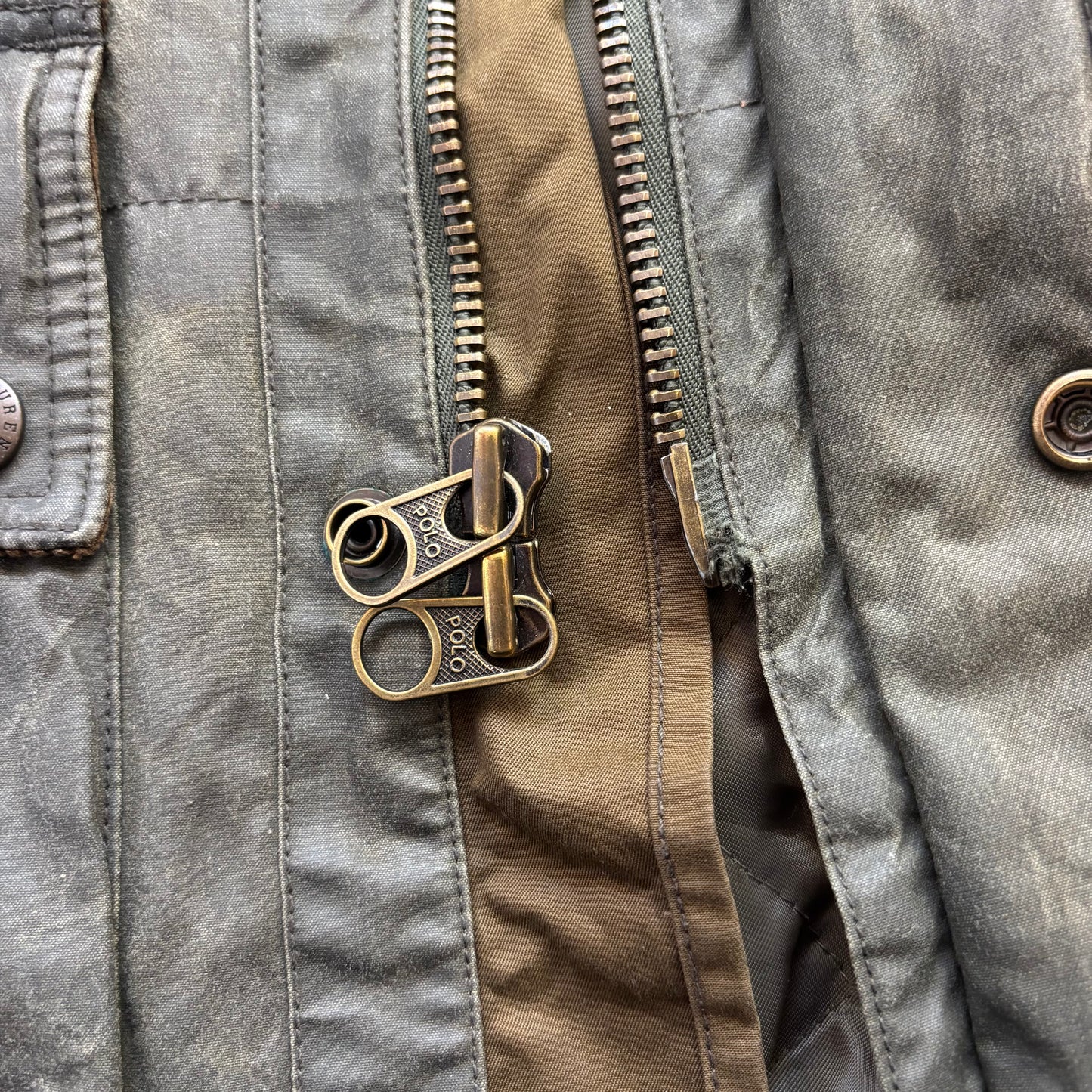 Polo Ralph Lauren Green Waxed Jacket Hunting Coat - L