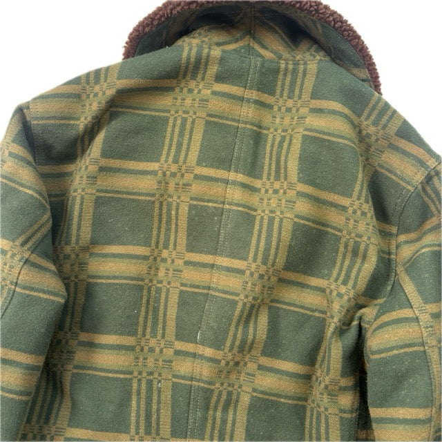 Ralph Lauren Denim Supply Green Jacquard Pattern Sherpa Collar Jacket - S