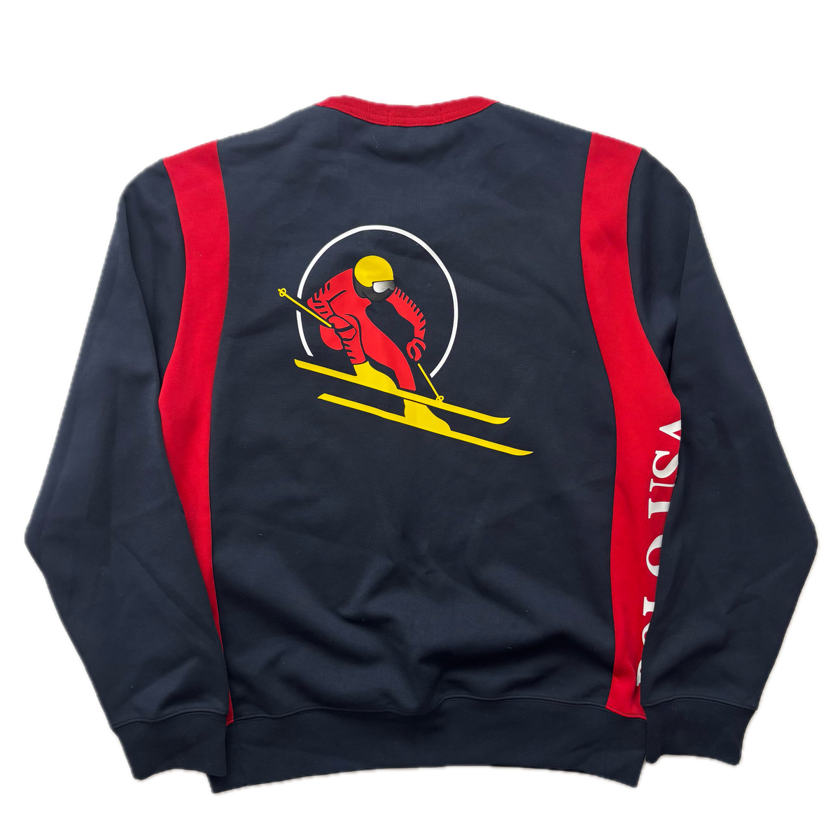 Polo Ralph Lauren Retro Navy Suicide Ski Cookie Patch Sweatshirt - M