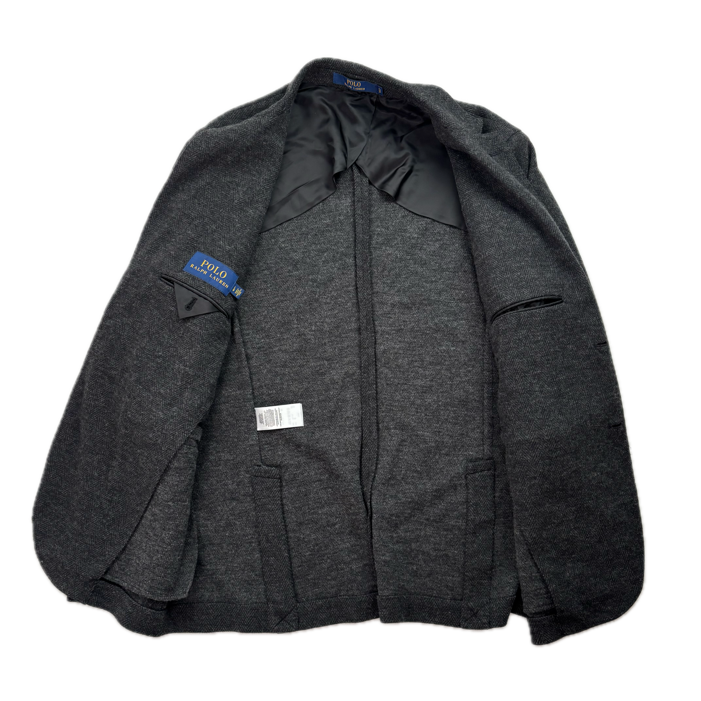 Polo Ralph Lauren Dark Grey Herringbone Blazer (Cotton Wool) - L