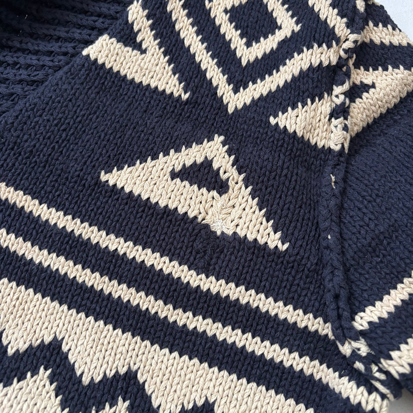 Denim & Supply Navy Beige Aztec Cardigan - L