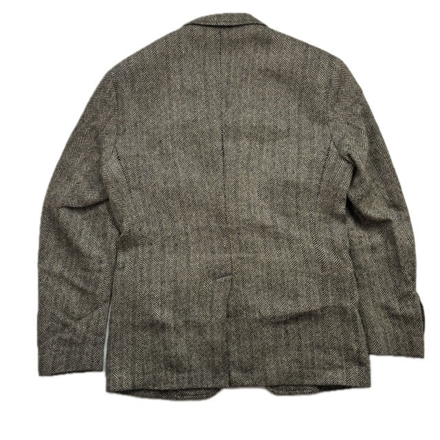Polo Ralph Lauren Grey Herringbone Blazer Sports Coat (Linen Silk Wool) - 42R