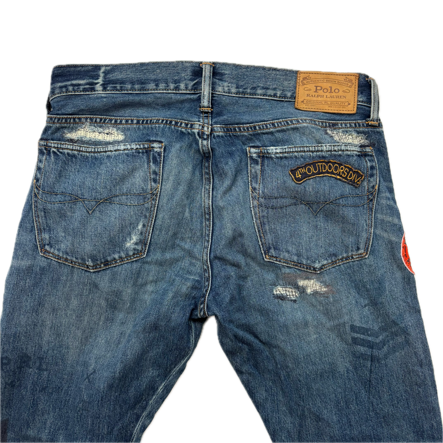 Polo Ralph Lauren Sullivan Slim Jeans Mountain Expedition Patch Distressed - 31x32