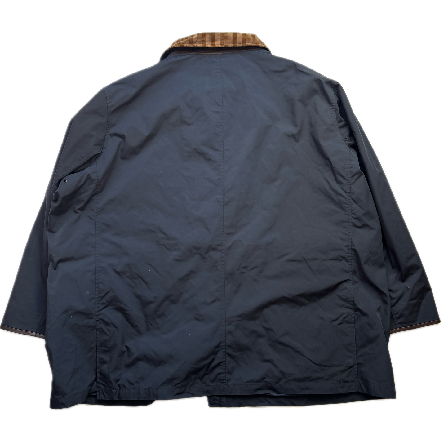 Polo Ralph Lauren Navy Walking Jacket Field Coat Leather Trim - 5XB