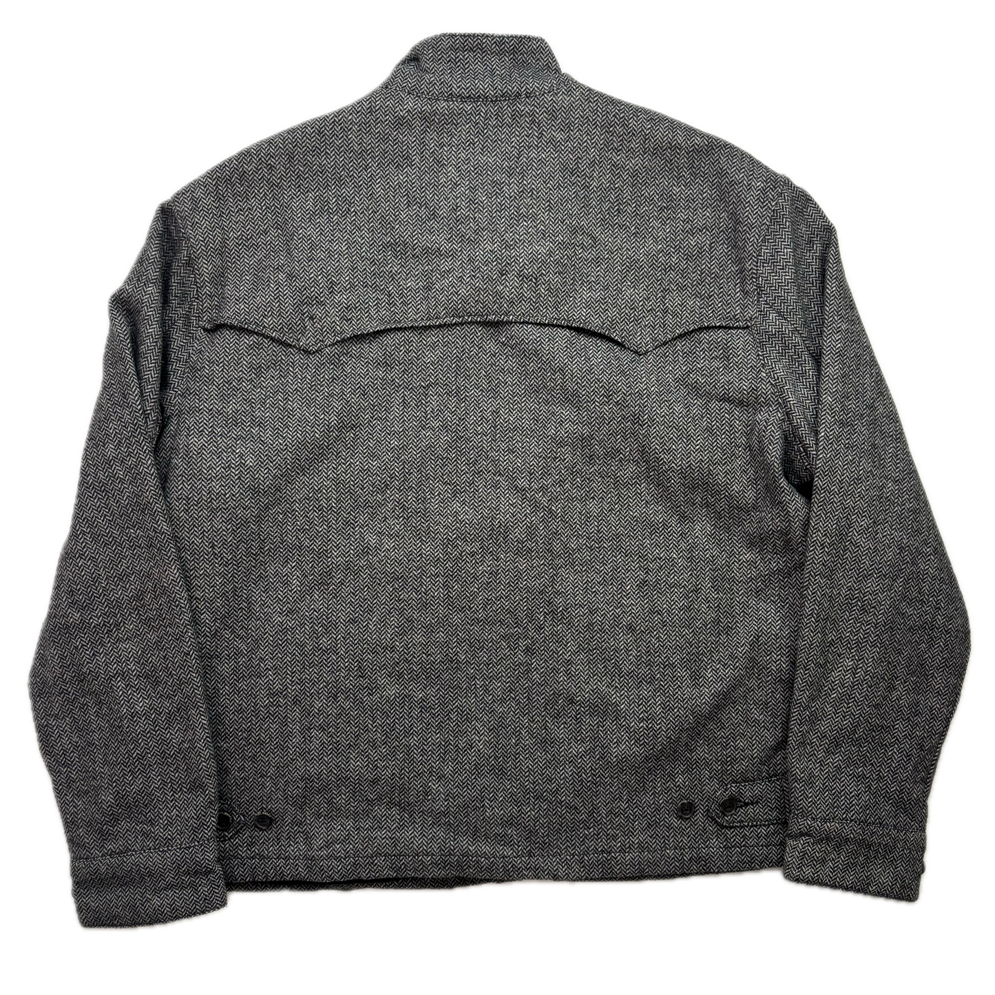 Polo Ralph Lauren Grey Herringbone Harrington Bomber Jacket (Wool Blend) - XXL