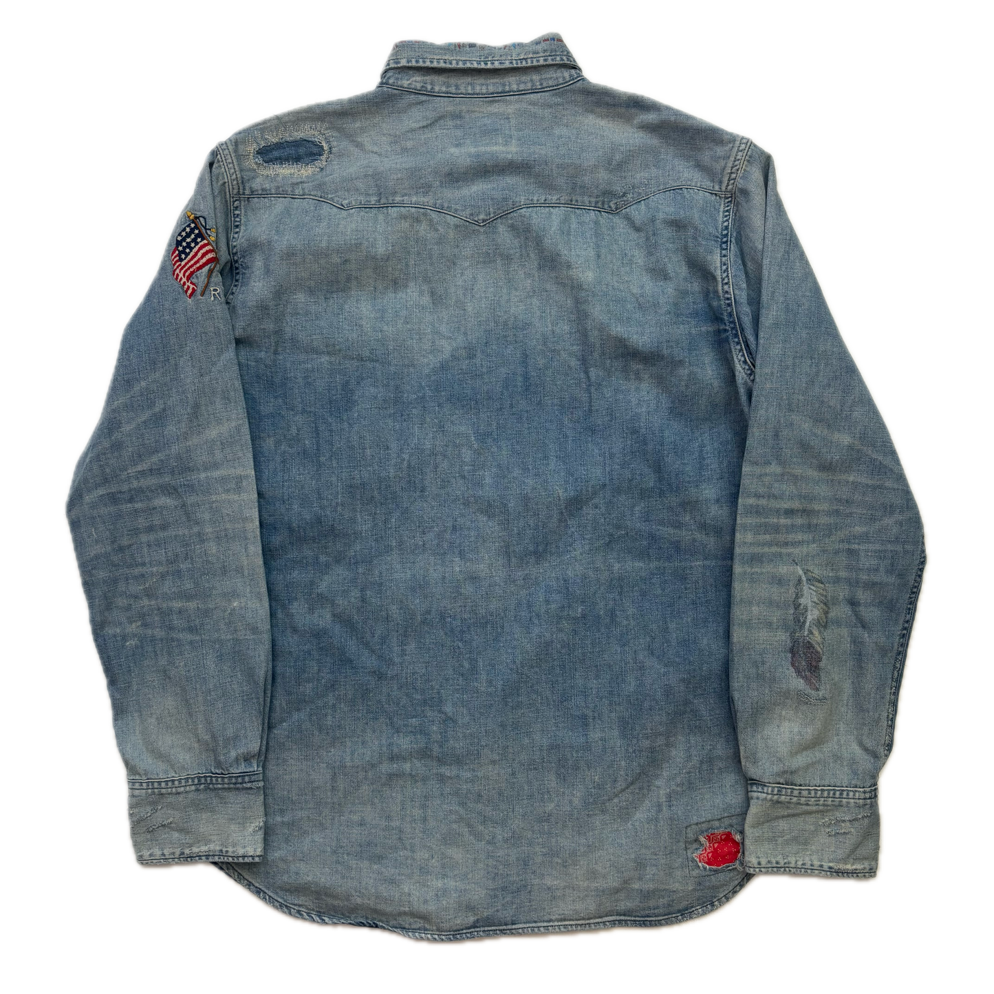 Polo Ralph Lauren Western Painted Distressed Denim Shirt - XL