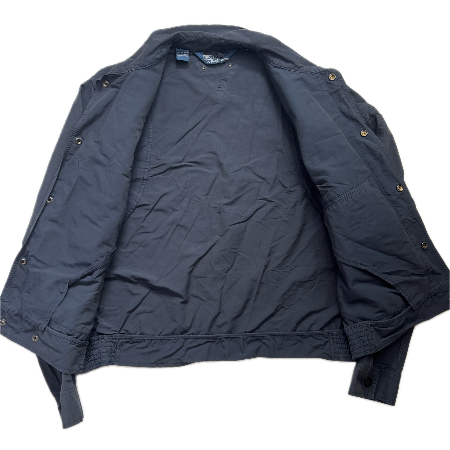 Polo Ralph Lauren Navy Aviator Bomber Jacket Cropped - M