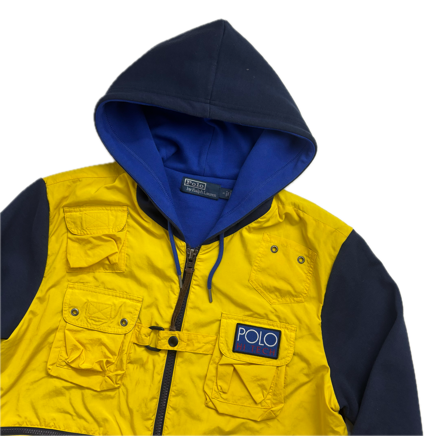 Ralph Lauren Polo Hi-Tech Hybrid Navy Yellow Hoodie - M
