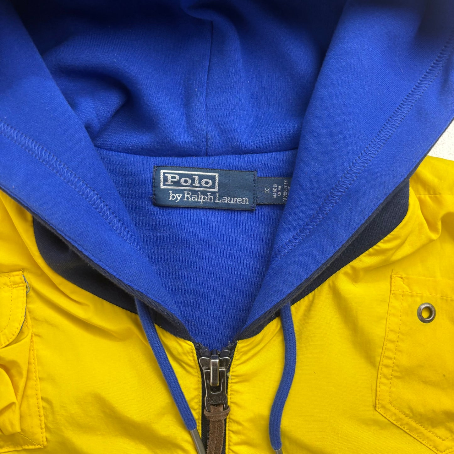 Ralph Lauren Polo Hi-Tech Hybrid Navy Yellow Hoodie - M