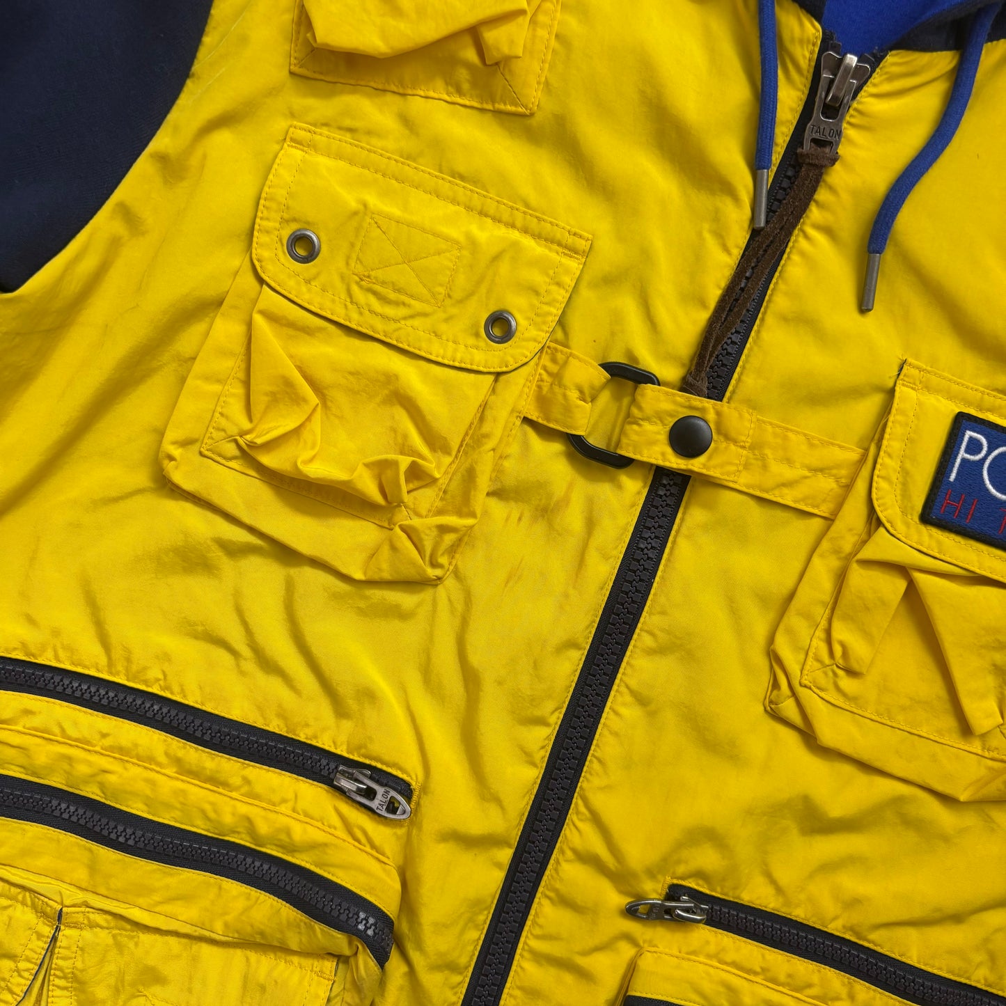 Ralph Lauren Polo Hi-Tech Hybrid Navy Yellow Hoodie - M