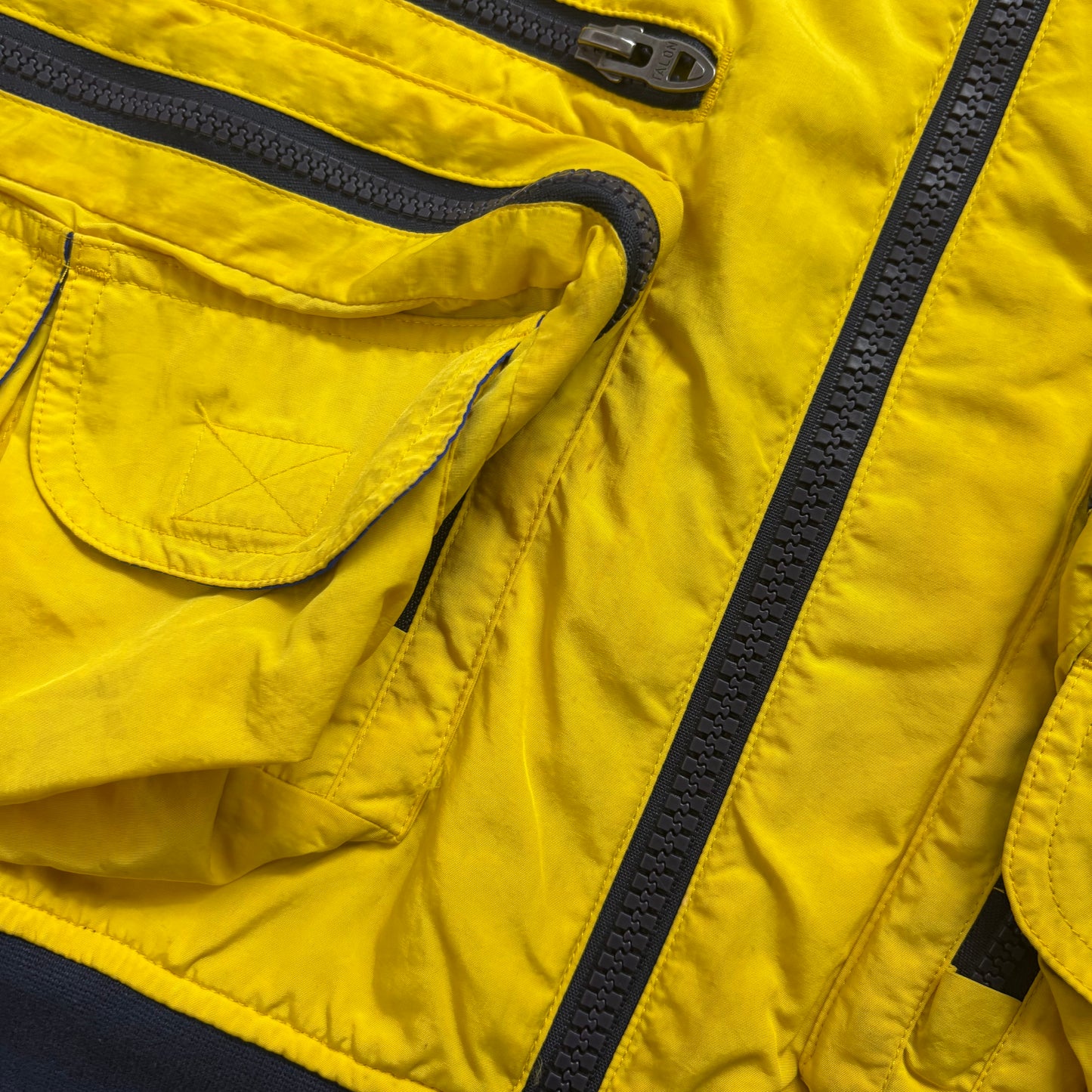 Ralph Lauren Polo Hi-Tech Hybrid Navy Yellow Hoodie - M