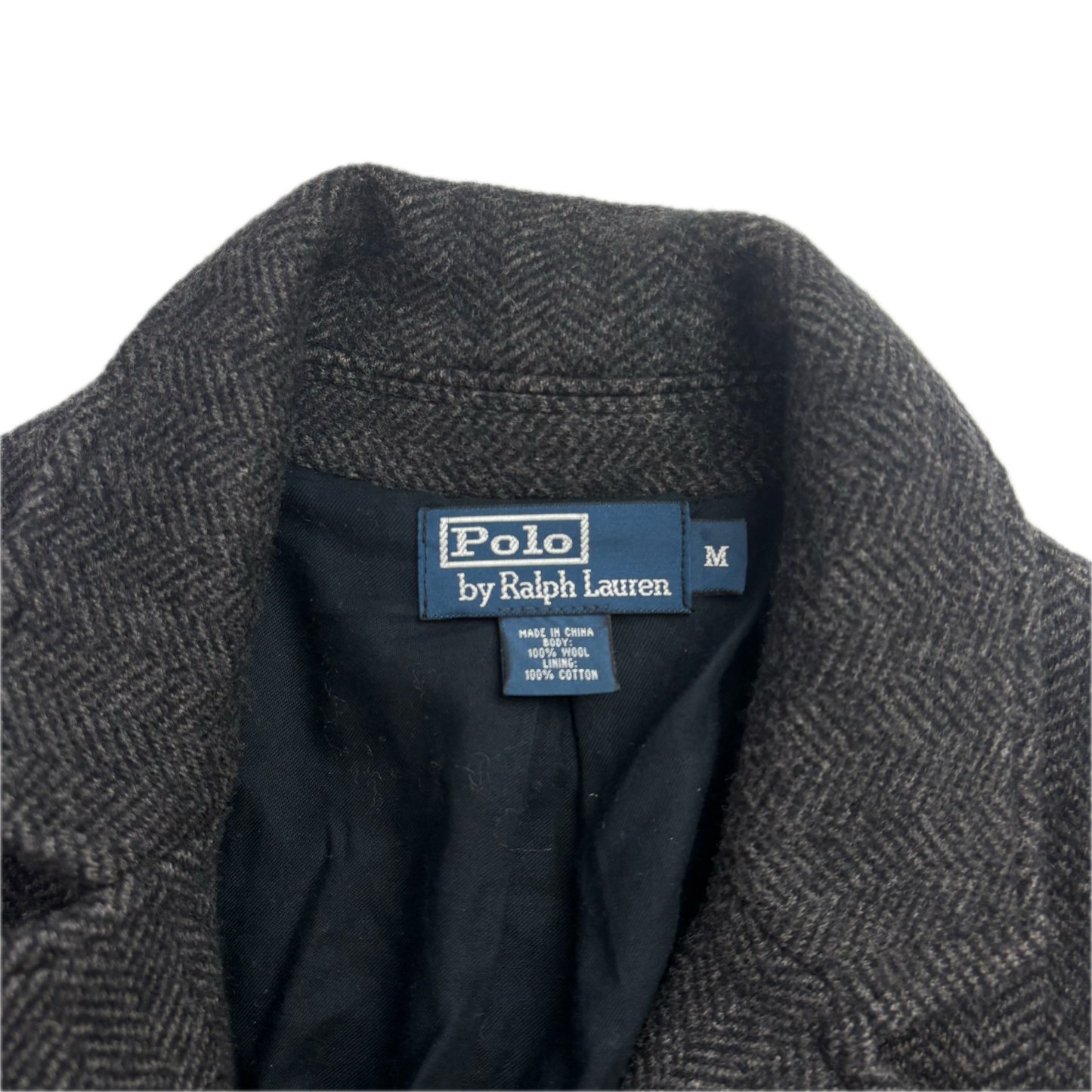 Polo Ralph Lauren Dark Grey Herringbone Blazer (Wool) - M
